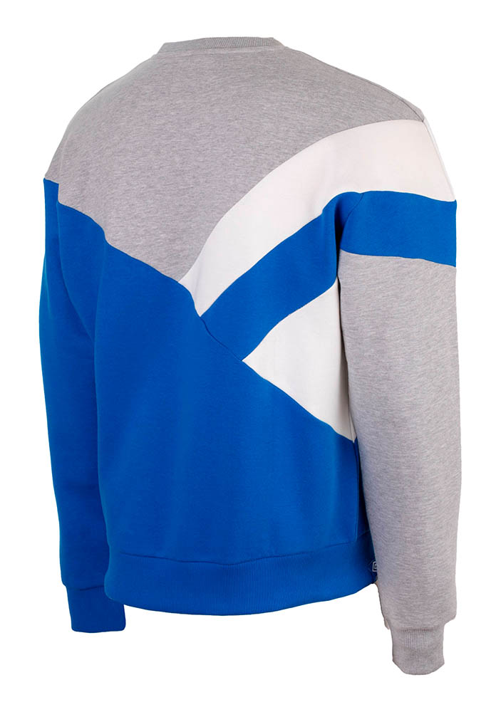65496U-HGW BRANDED VINTAGE PANELLED SWEAT GREY MARL / REGAL BLUE / BRILLIANT WHITE