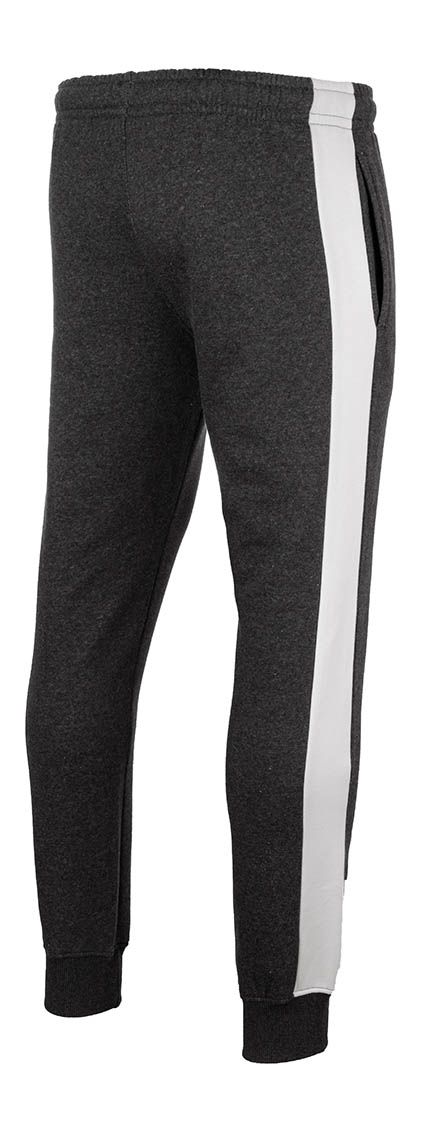 65361U-HJB FW TAPERED FLEECE JOGGER CHARCOAL MARL / BRILLIANT WHITE