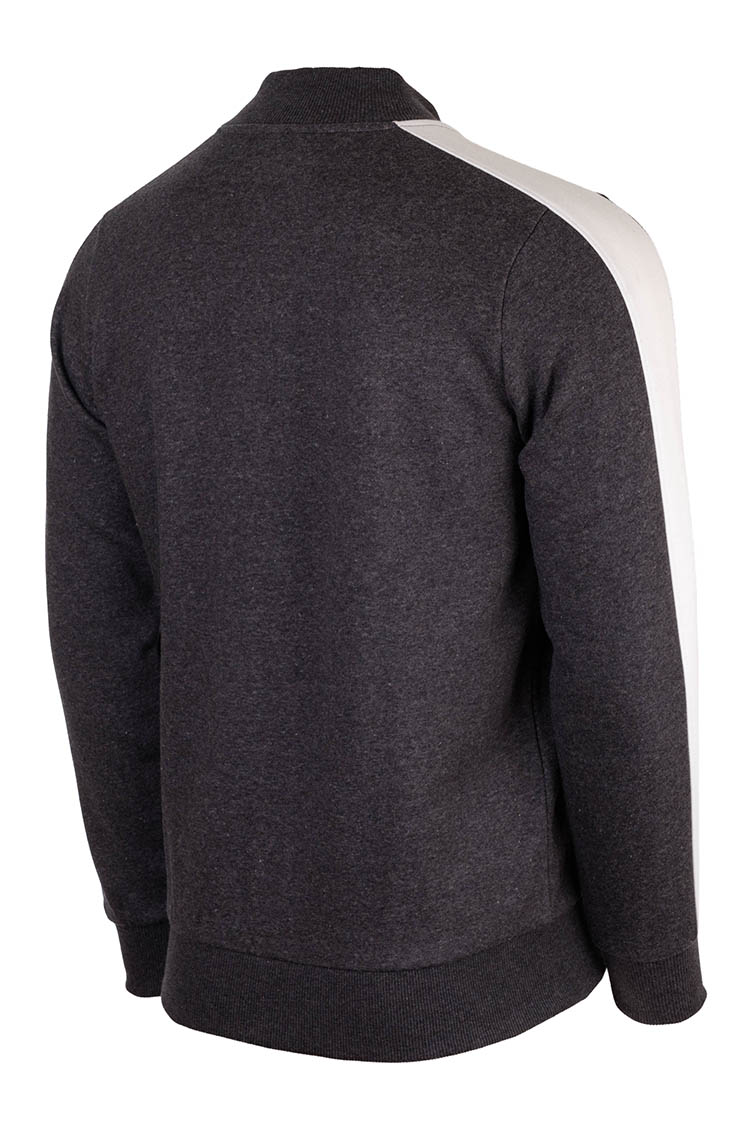 65520U-HJB FW ZIP TRACK TOP CHARCOAL MARL / BRILLIANT WHITE