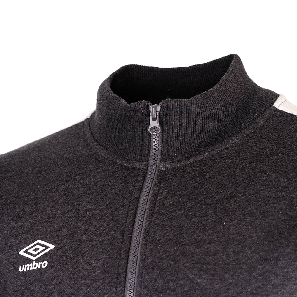 65520U-HJB FW ZIP TRACK TOP CHARCOAL MARL / BRILLIANT WHITE