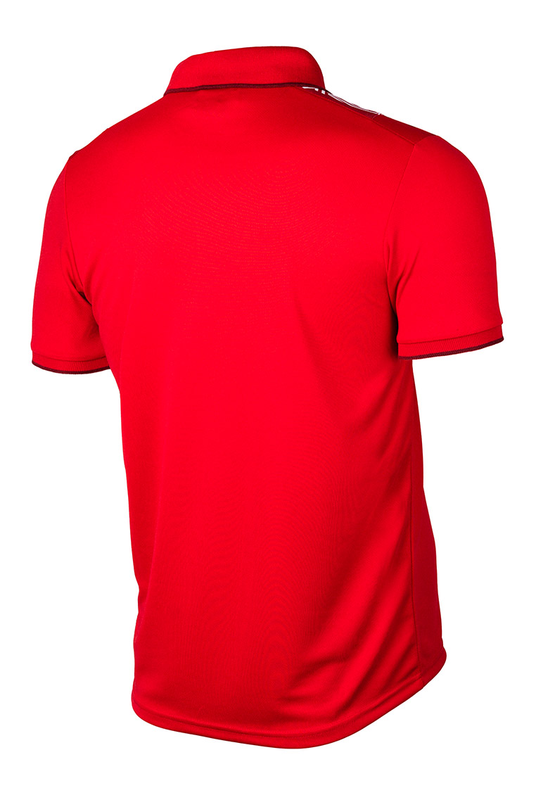 MLW22012I-600 POLO RCD MALLORCA WALK'19 PLAYER RED / DARK RED / WHITEPOLO RCD MALLORCA PASEO JUGADORES