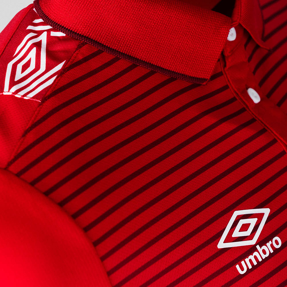 MLW22012I-600 POLO RCD MALLORCA WALK'19 PLAYER RED / DARK RED / WHITEPOLO RCD MALLORCA PASEO JUGADORES