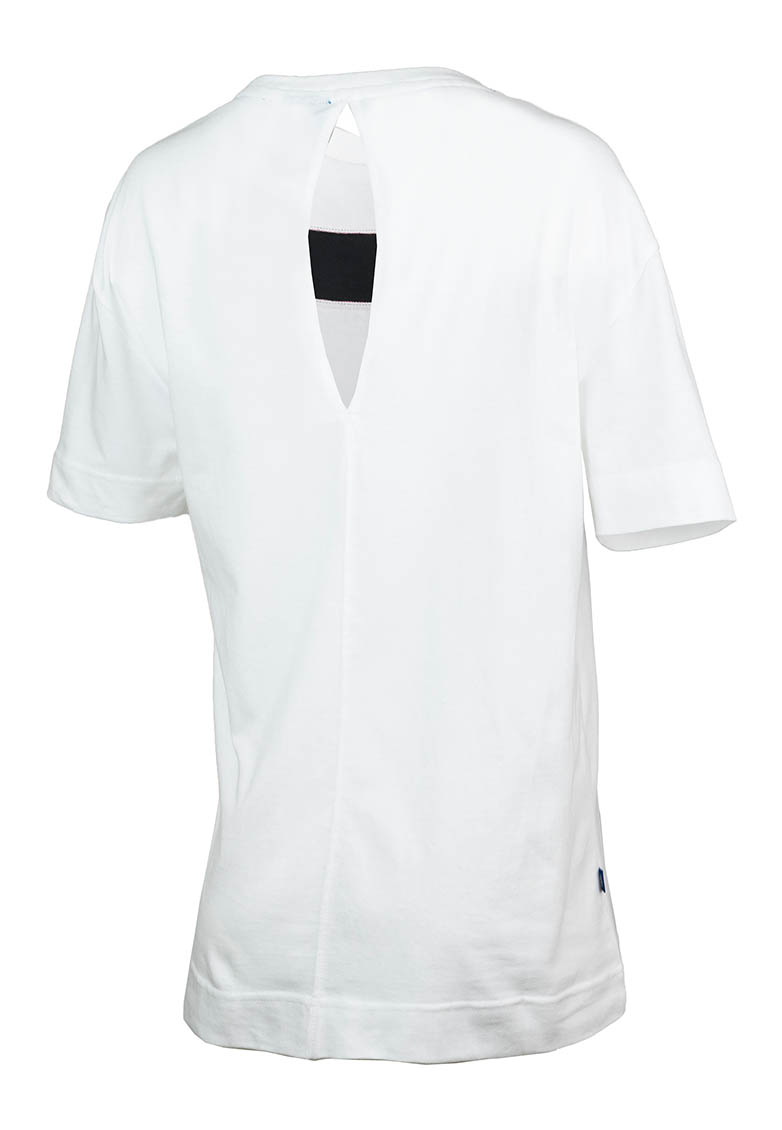 UMTL0045-Z3R GYZA WOMEN TEE BRIGHT WHITE/STRETCH LIMO/SWEDISH BLUE/SORBET