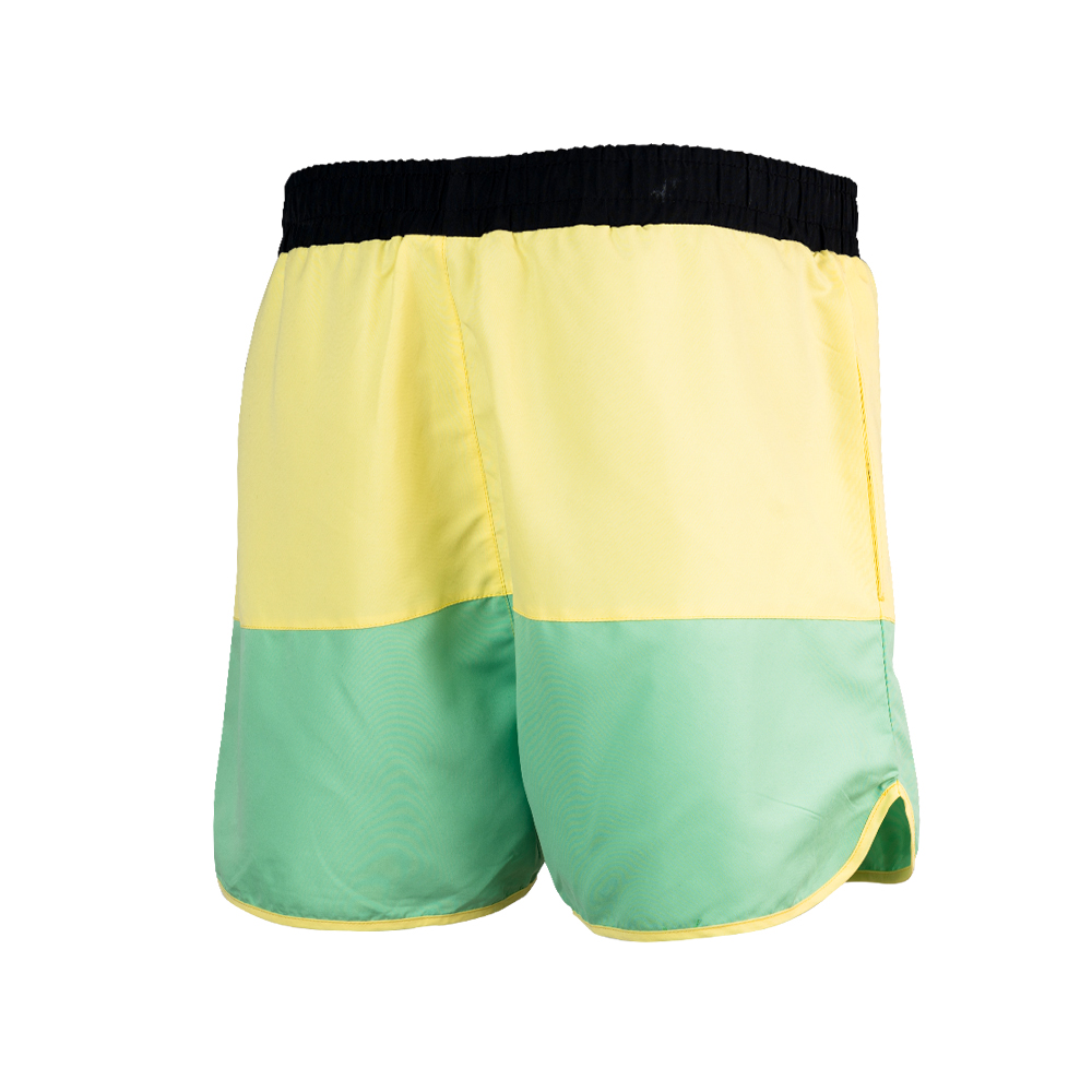 C10007-JJU-ETHOS SWIM SHORT BLACK / SOFT YELLOW / AQUA MINT