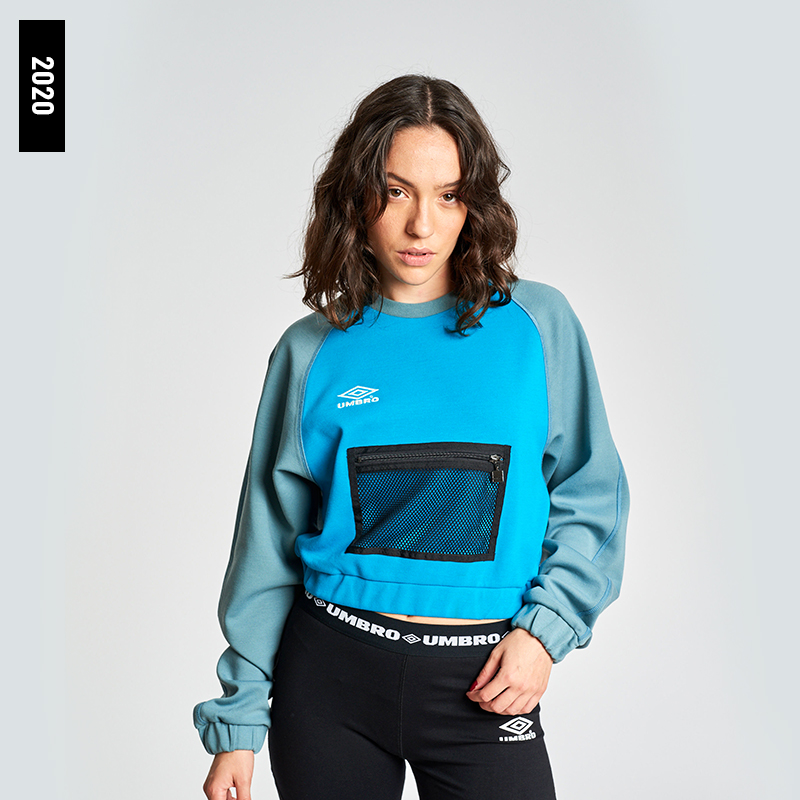 C20013-JL5-PELO CREW SWEAT - WMNS BLUE LEAD / SKYDIVE / WHITE