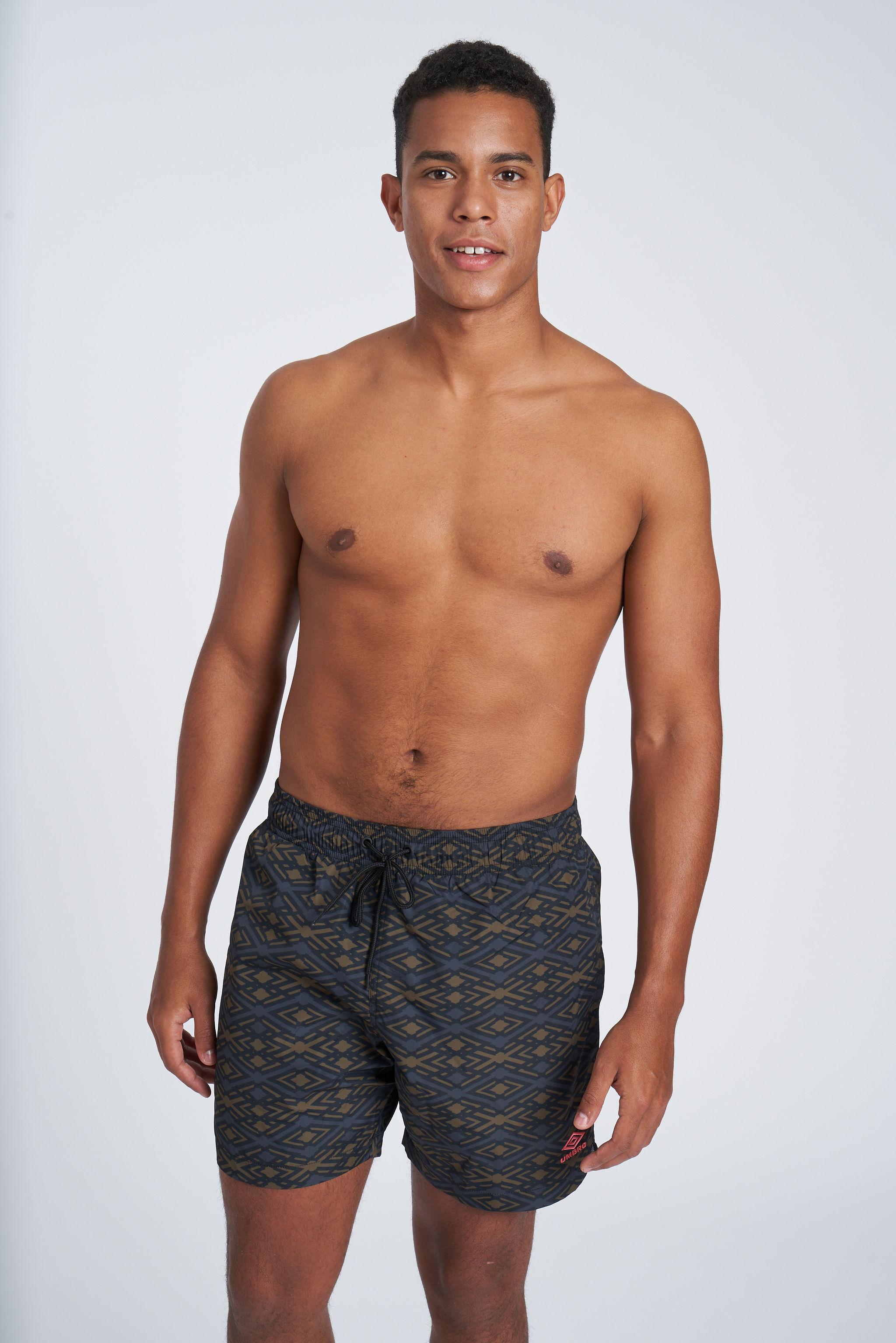 PRINTED SWIM SHORT DARK OLIVE PHOENIX
