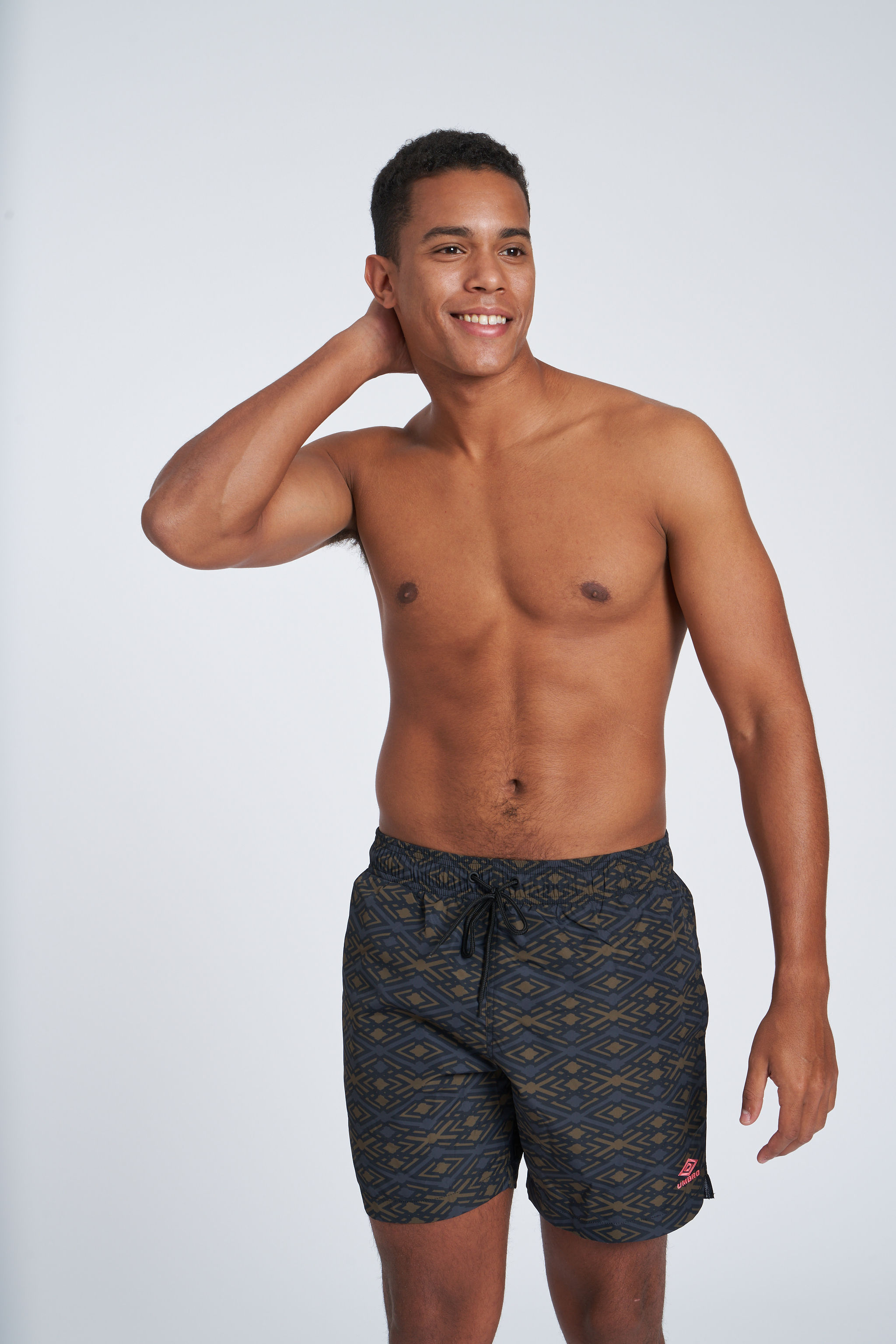 PRINTED SWIM SHORT DARK OLIVE PHOENIX