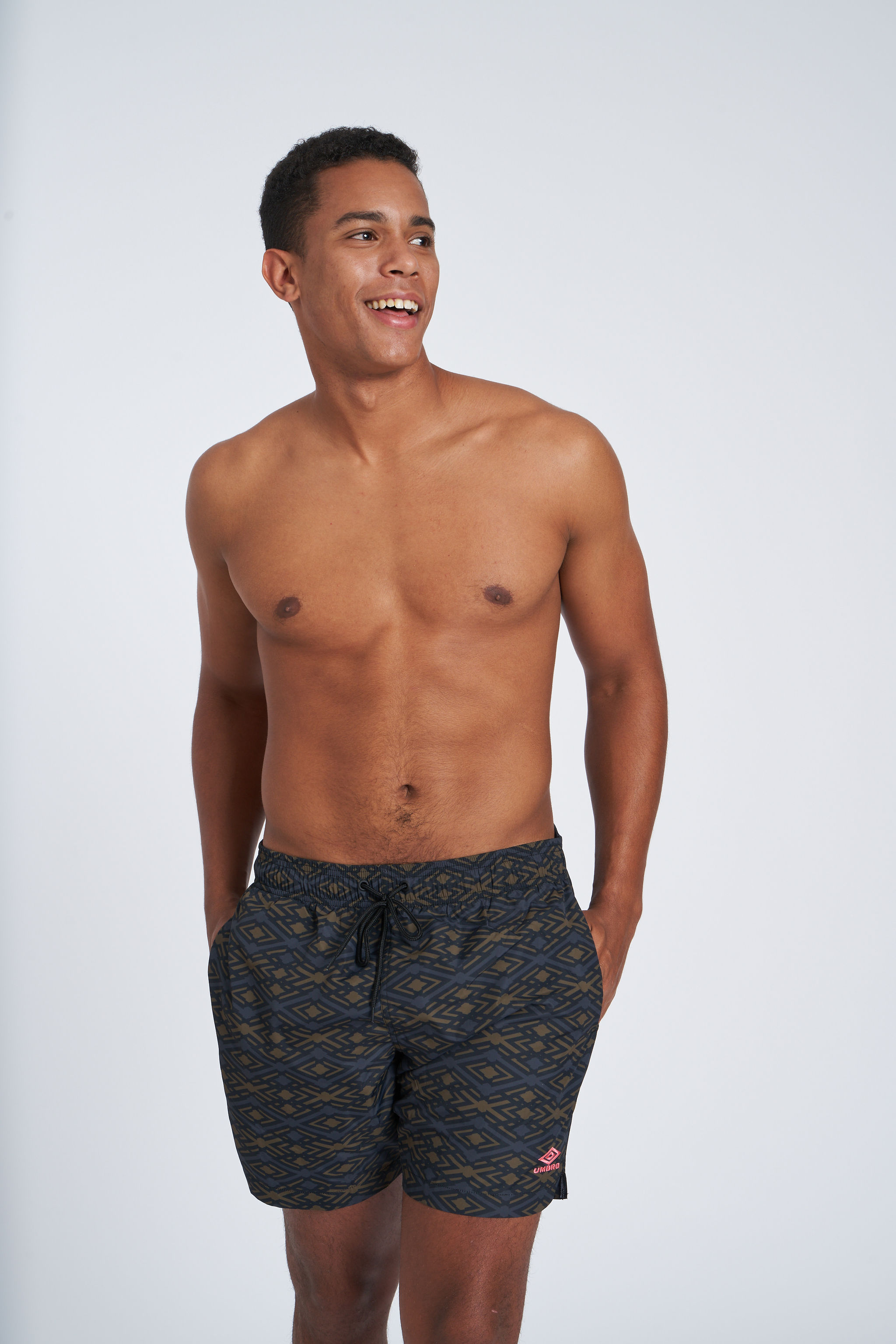 PRINTED SWIM SHORT DARK OLIVE PHOENIX