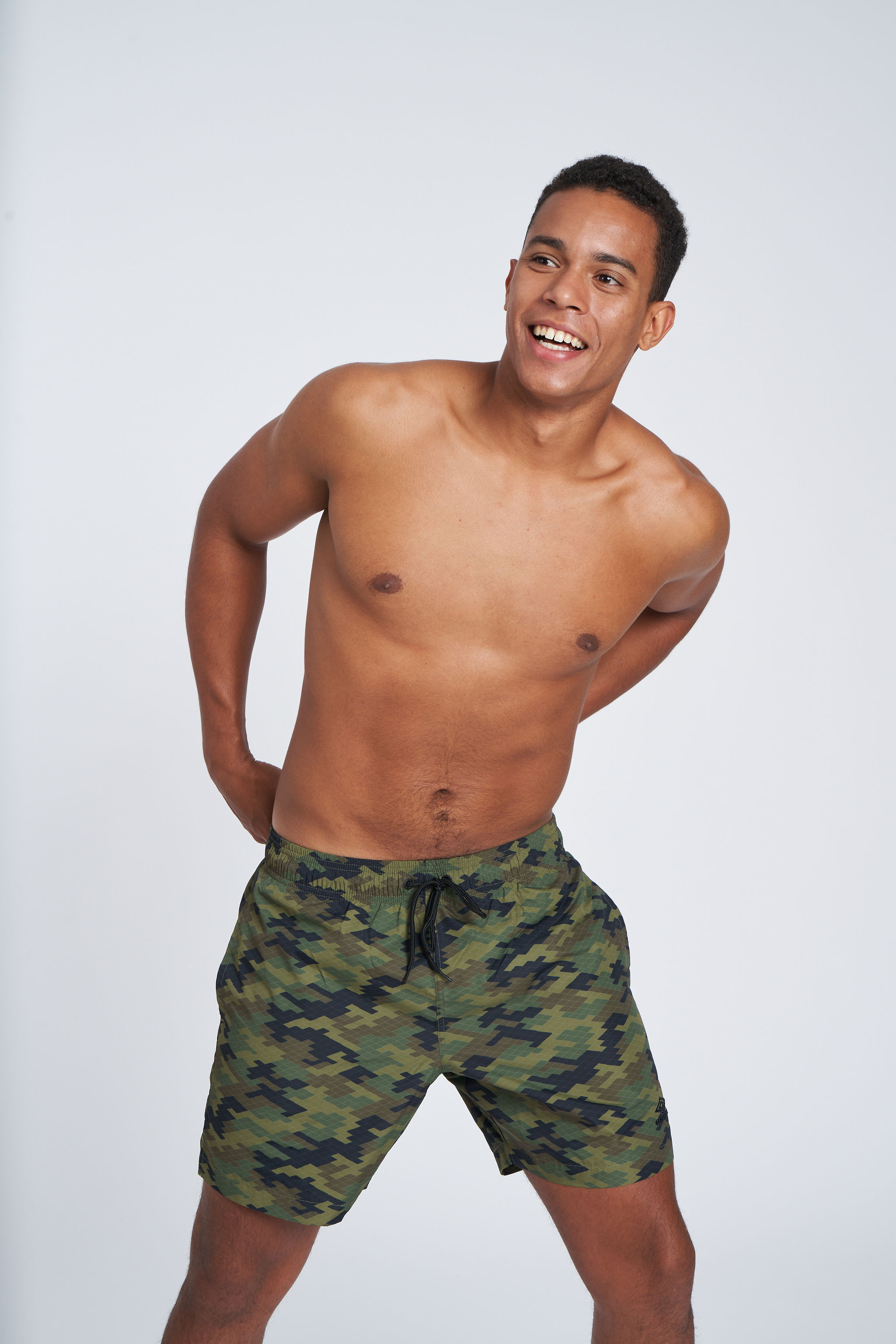 PRINTED SWIM SHORT DARK OLIVE CAMO