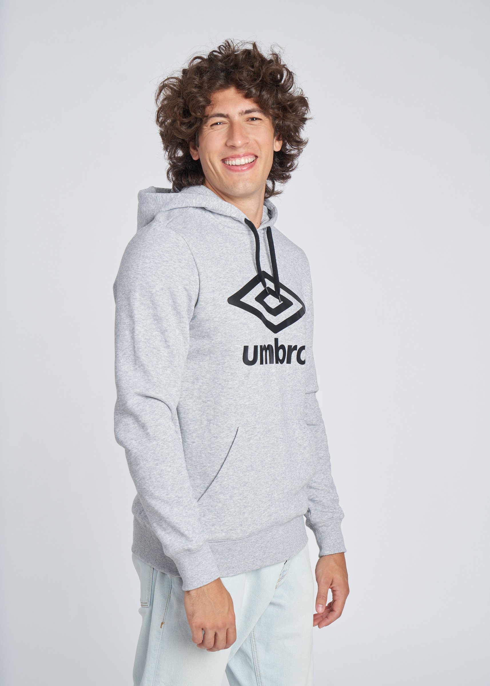 FW LARGE LOGO HOODIE GREY MARL / BLACK