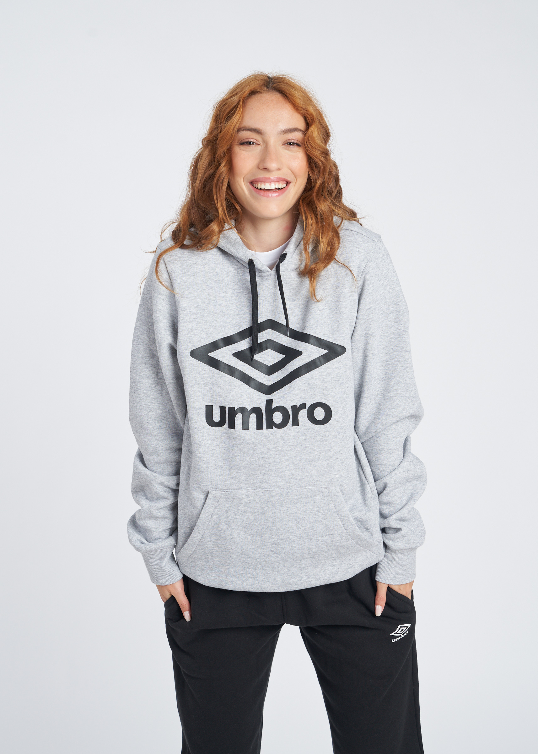 FW LARGE LOGO HOODIE GREY MARL / BLACK