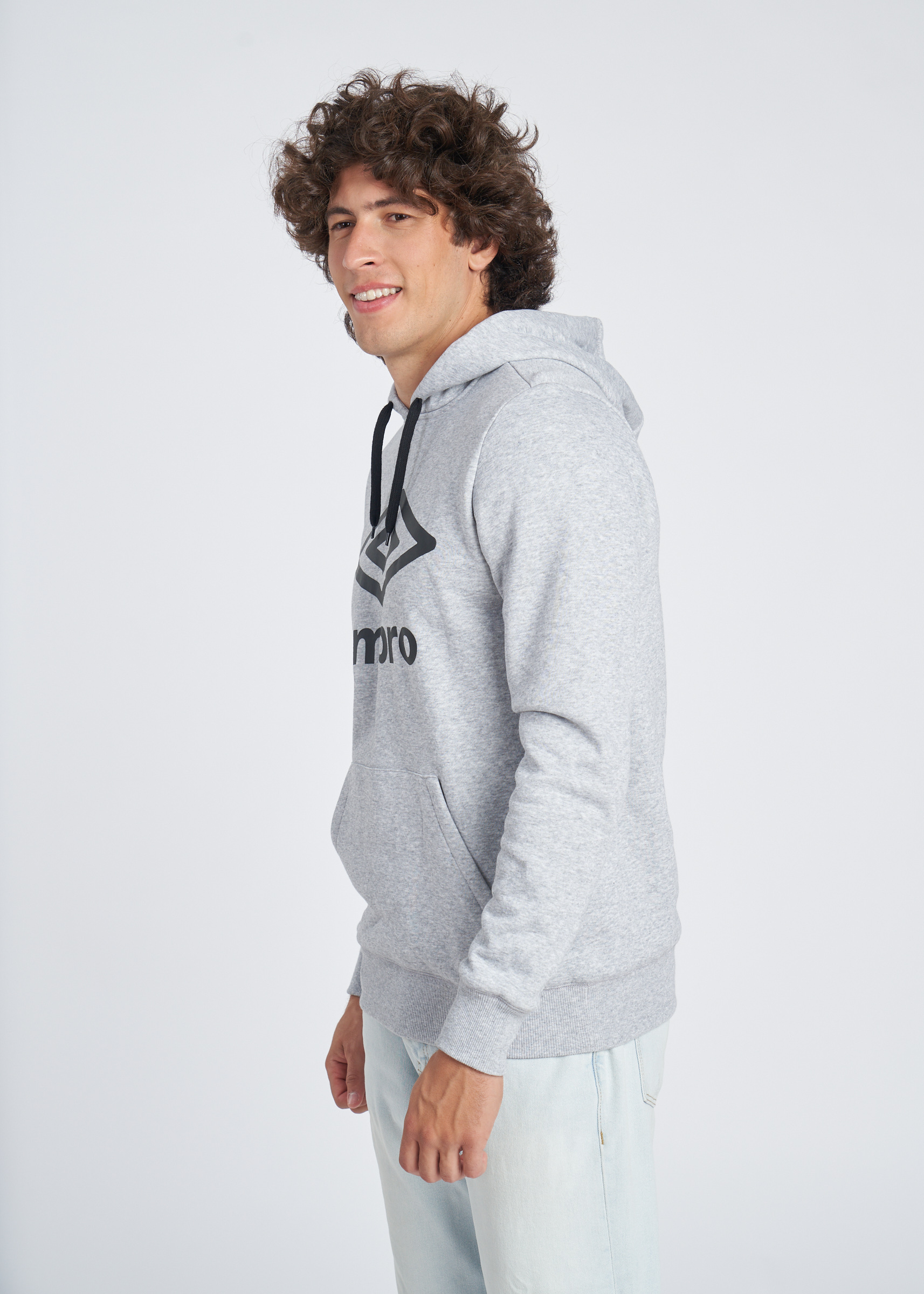 FW LARGE LOGO HOODIE GREY MARL / BLACK