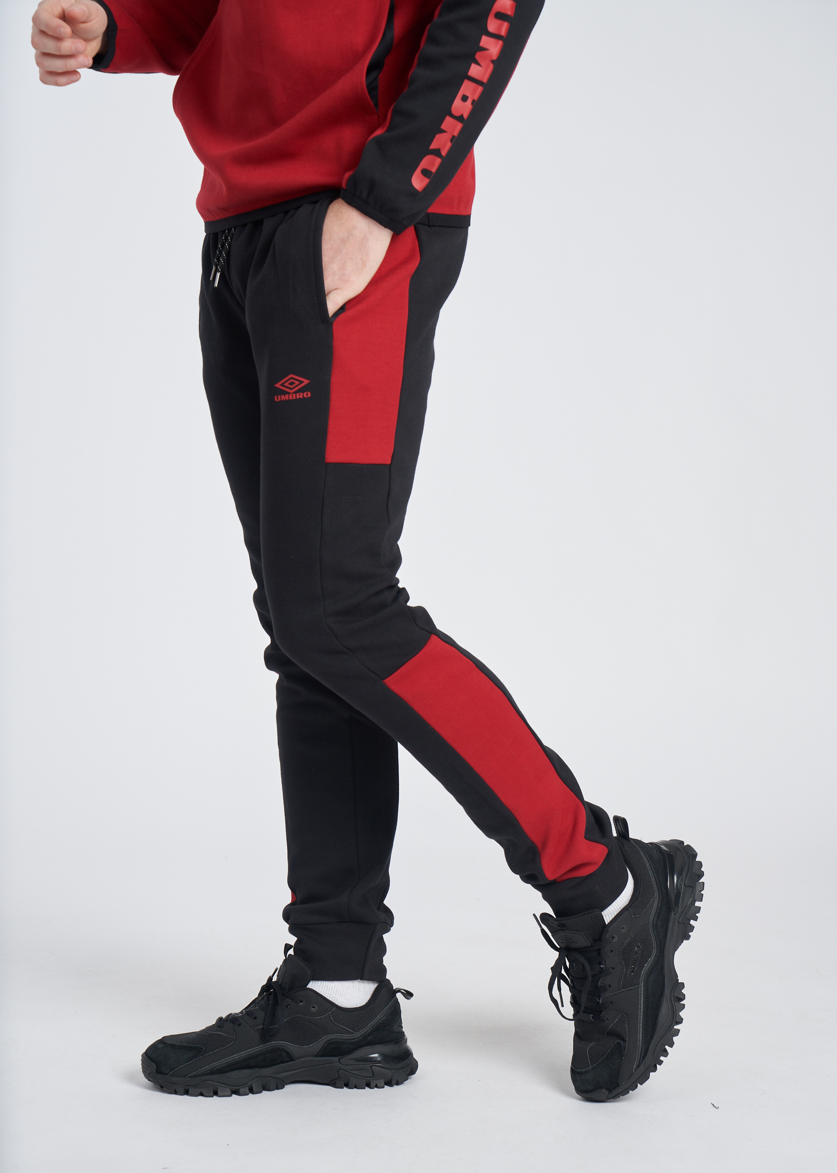 UTILITY CLR BLOCK JOGGER BLACK / RED DAHLIA