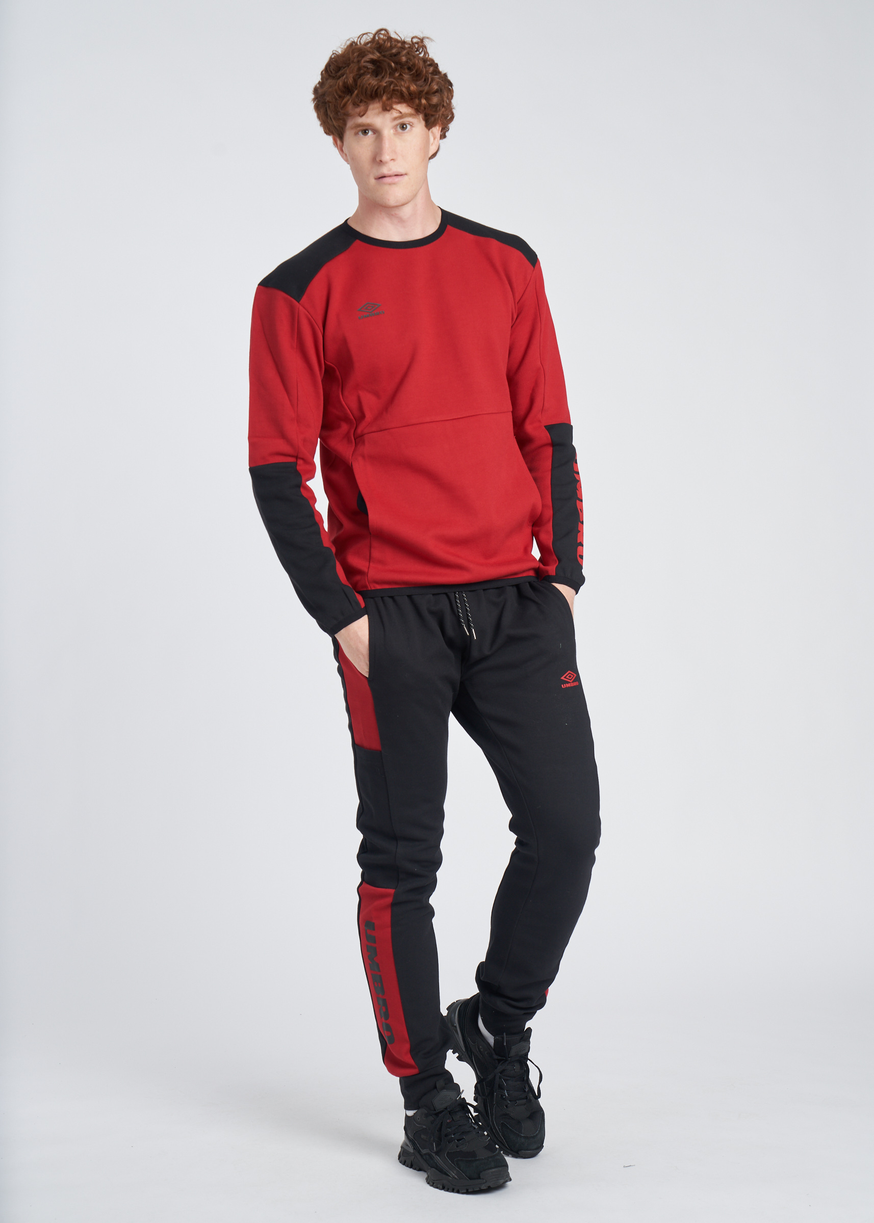 UTILITY CLR BLOCK JOGGER BLACK / RED DAHLIA