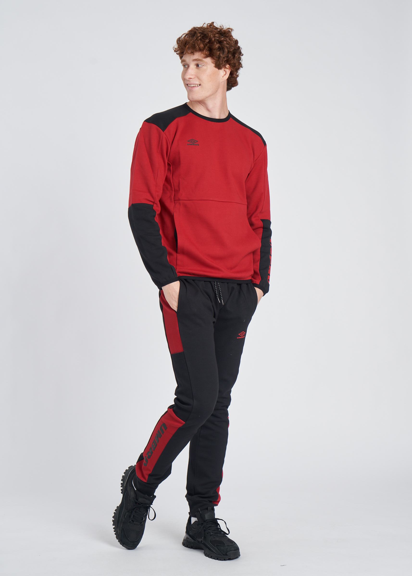 UTILITY CLR BLOCK JOGGER BLACK / RED DAHLIA
