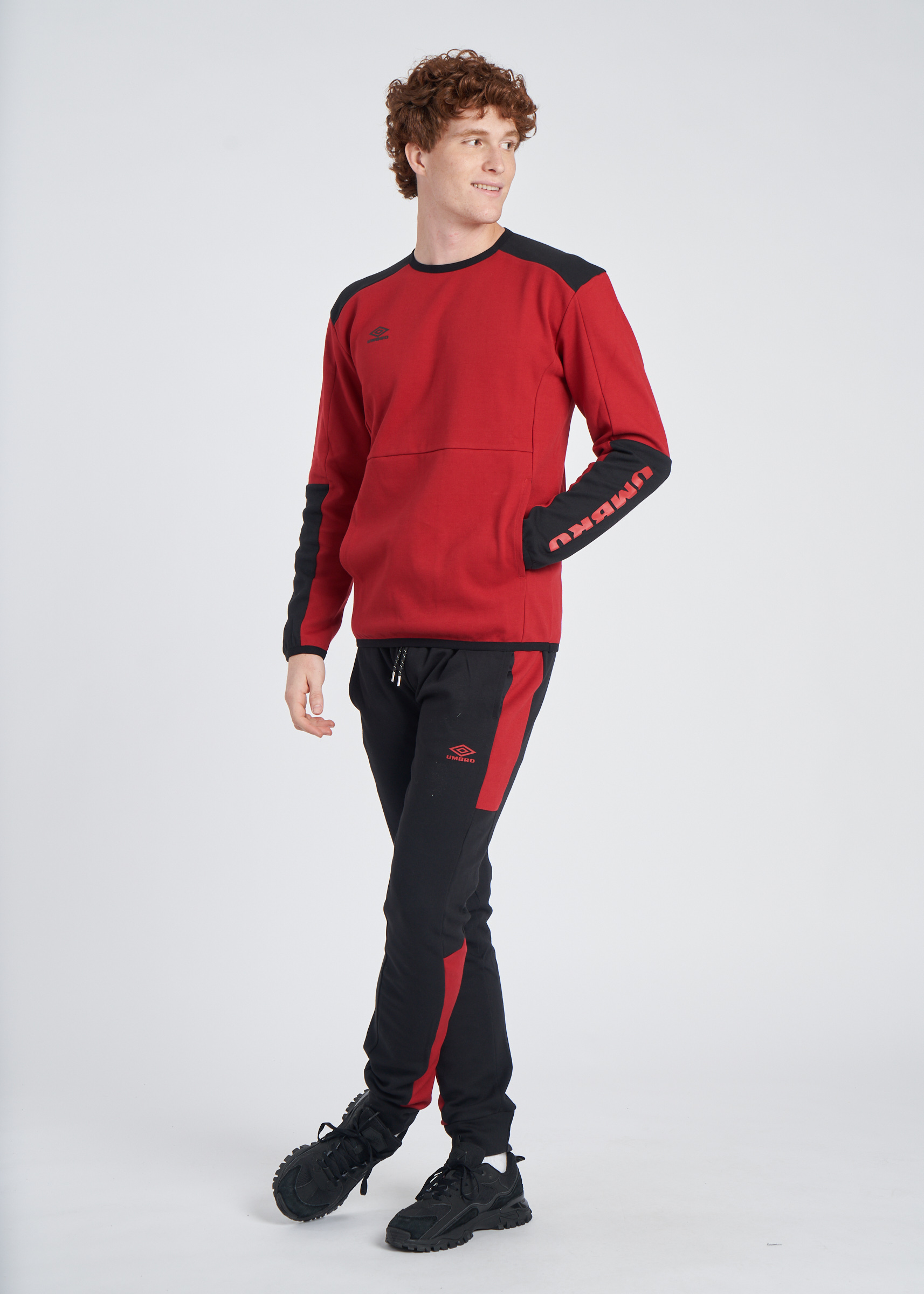 UTILITY CLR BLOCK JOGGER BLACK / RED DAHLIA