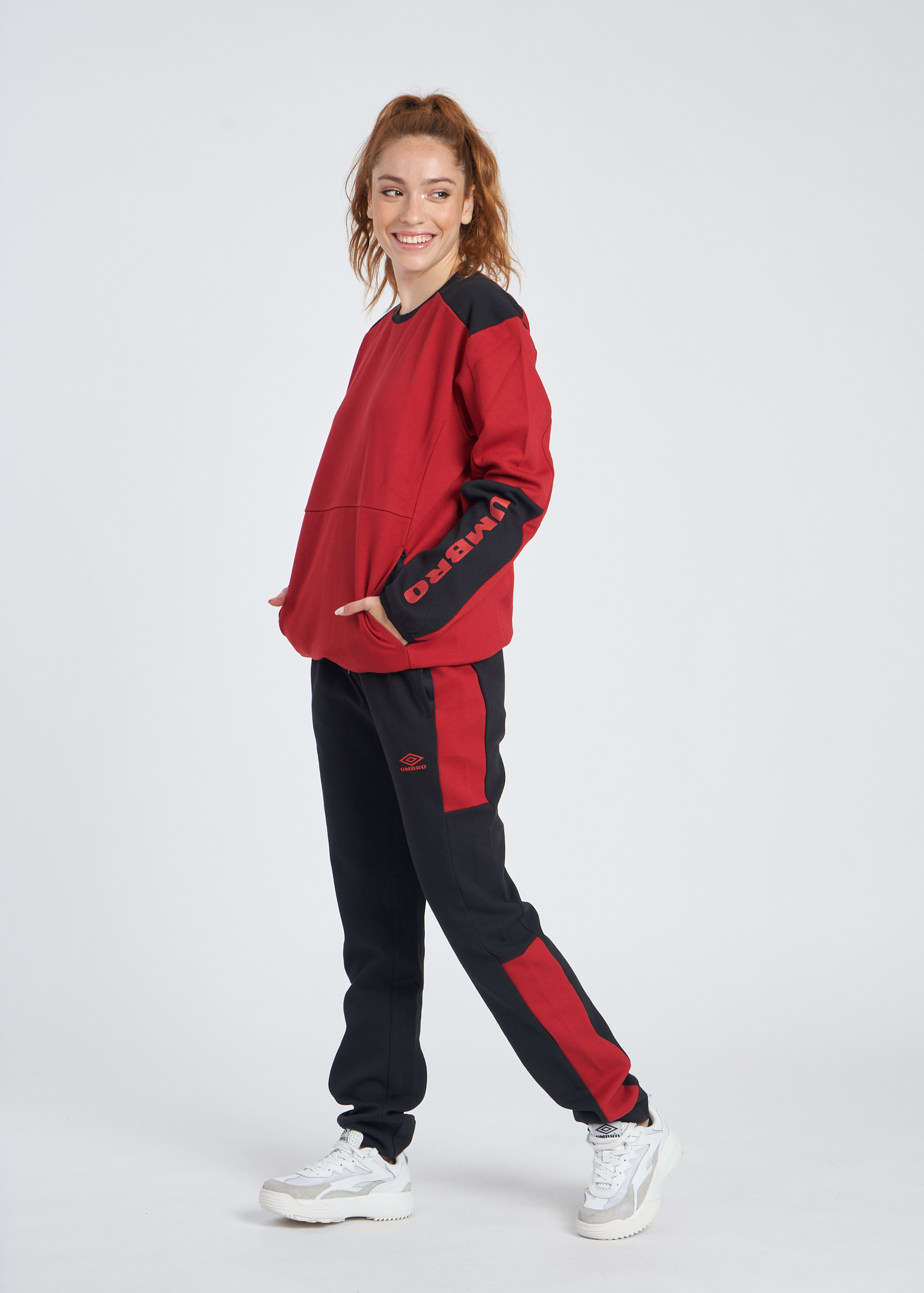 UTILITY CLR BLOCK JOGGER BLACK / RED DAHLIA