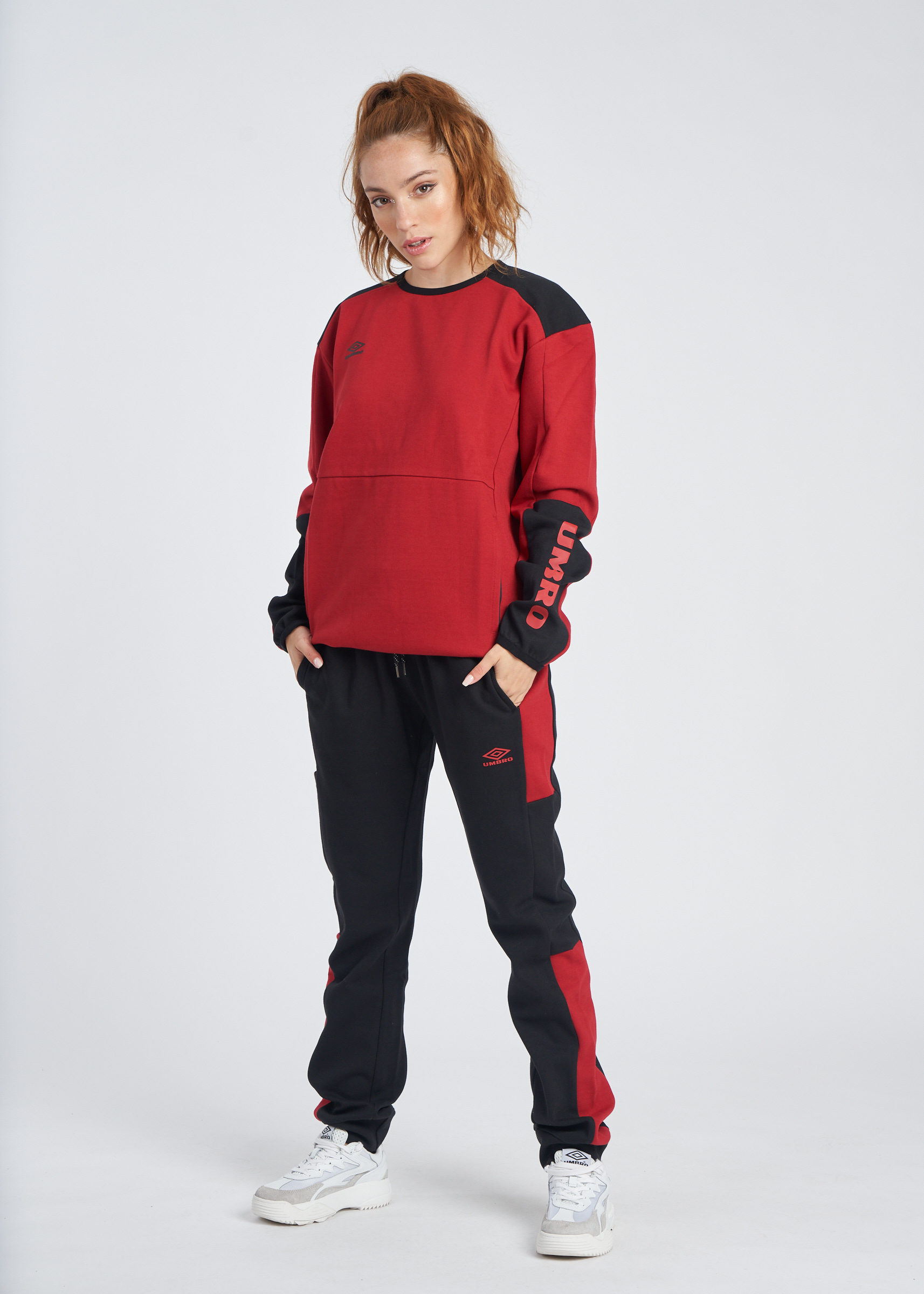 UTILITY CLR BLOCK JOGGER BLACK / RED DAHLIA