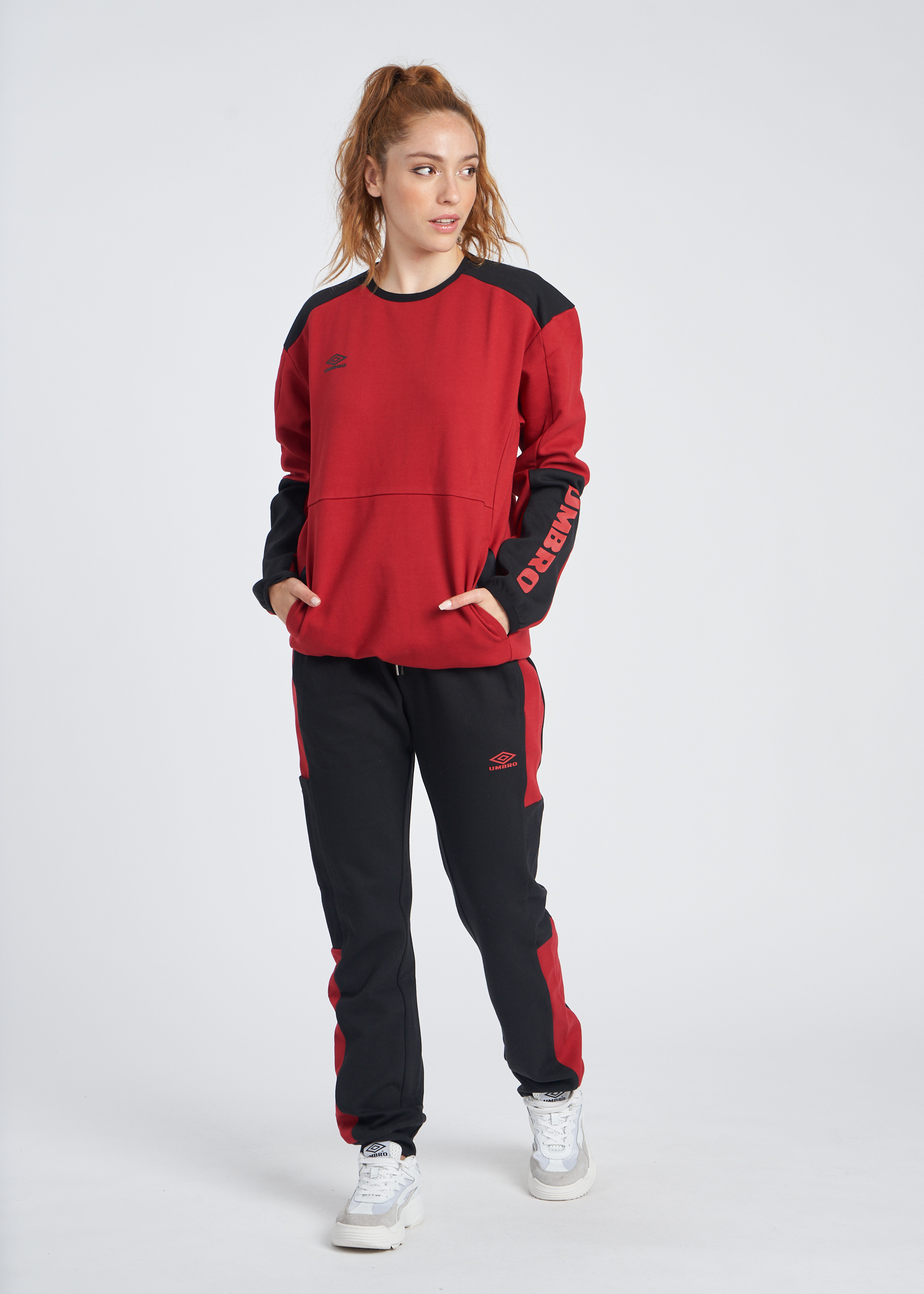 UTILITY CLR BLOCK JOGGER BLACK / RED DAHLIA