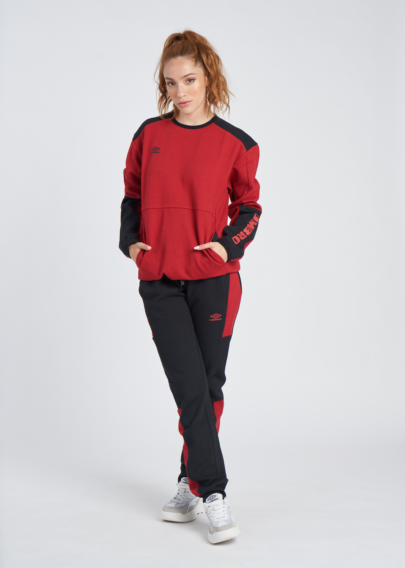 UTILITY CLR BLOCK JOGGER BLACK / RED DAHLIA