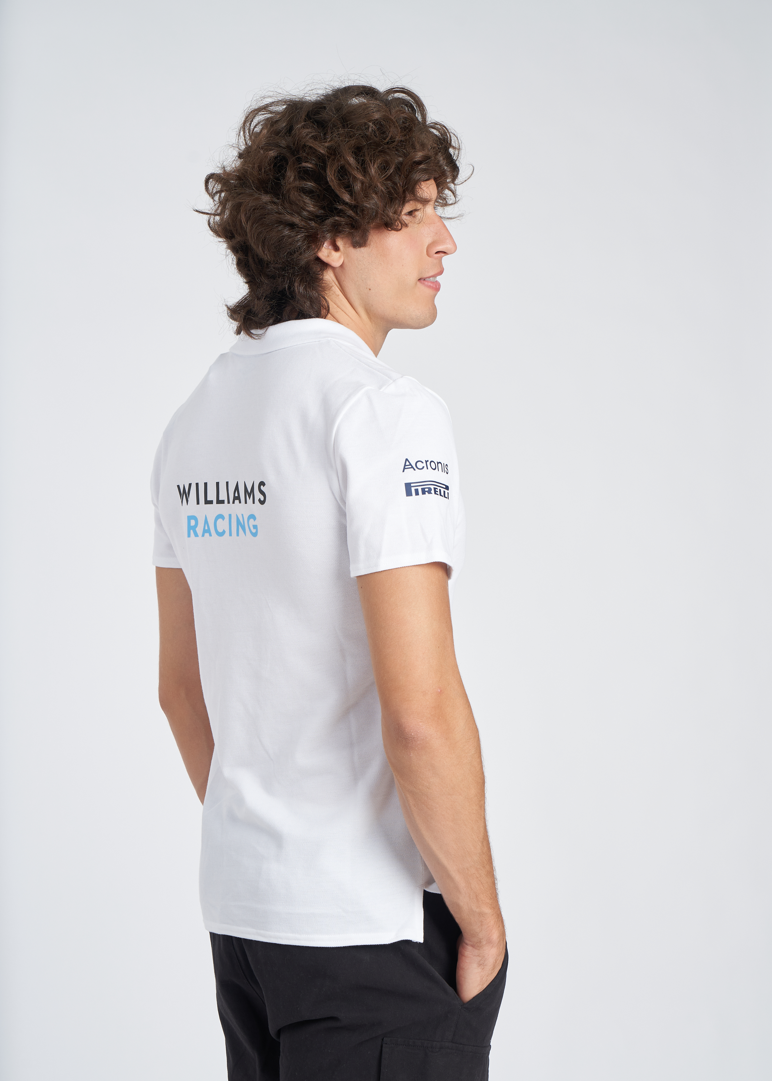 WILLIAMS RACING MEDIA POLO BRILLIANT WHITE / MEDIEVAL BLUE