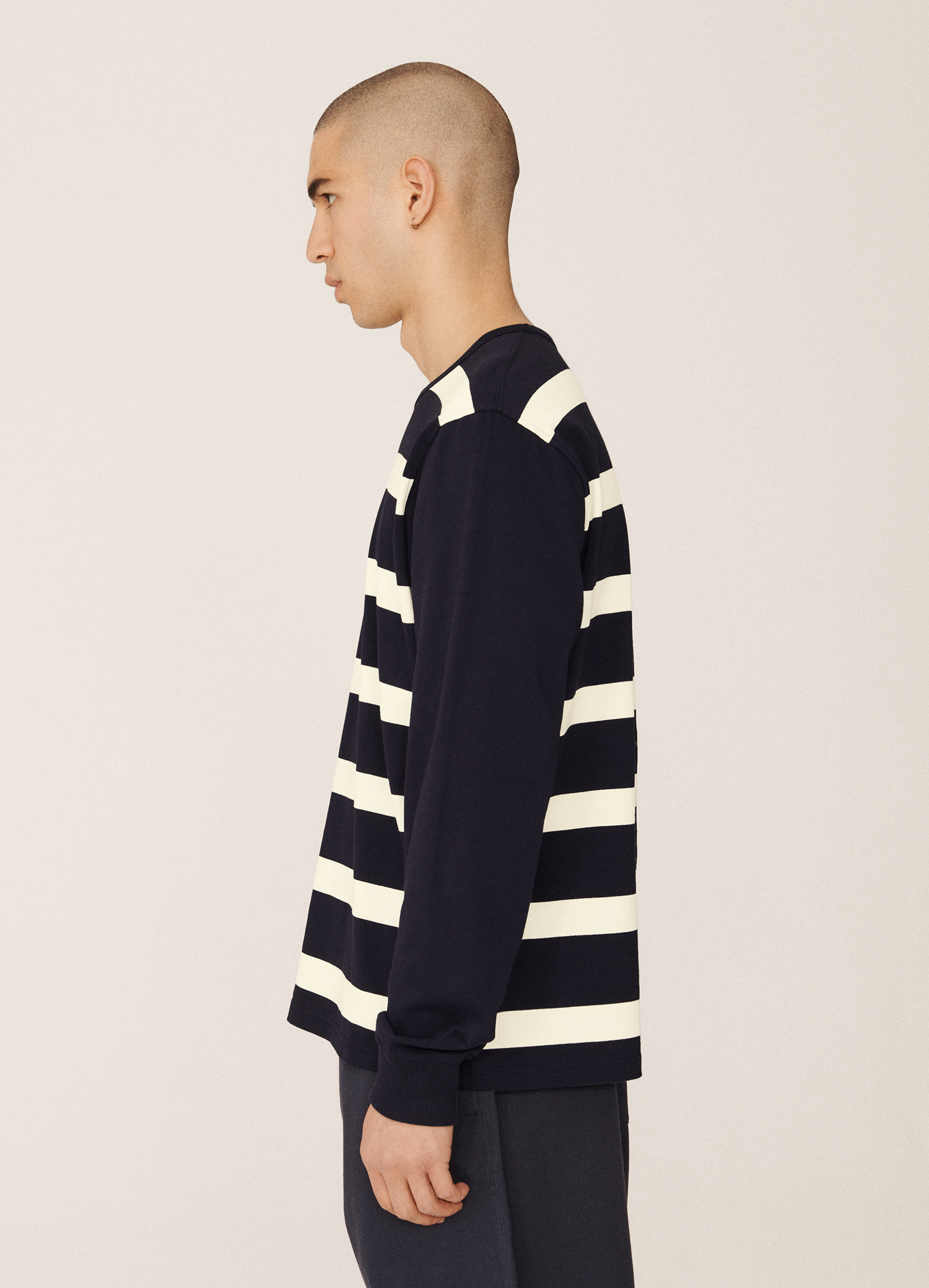 Polo Umbro YMC 60s Patchwork Football Jersey Cannoli Cream / Navy Blazer