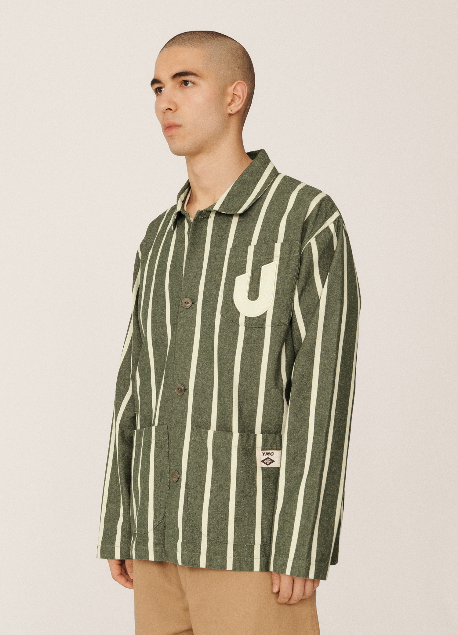 Chaqueta Umbro YMC Striped Refs Jacket Rain Forest / Cannoli Cream