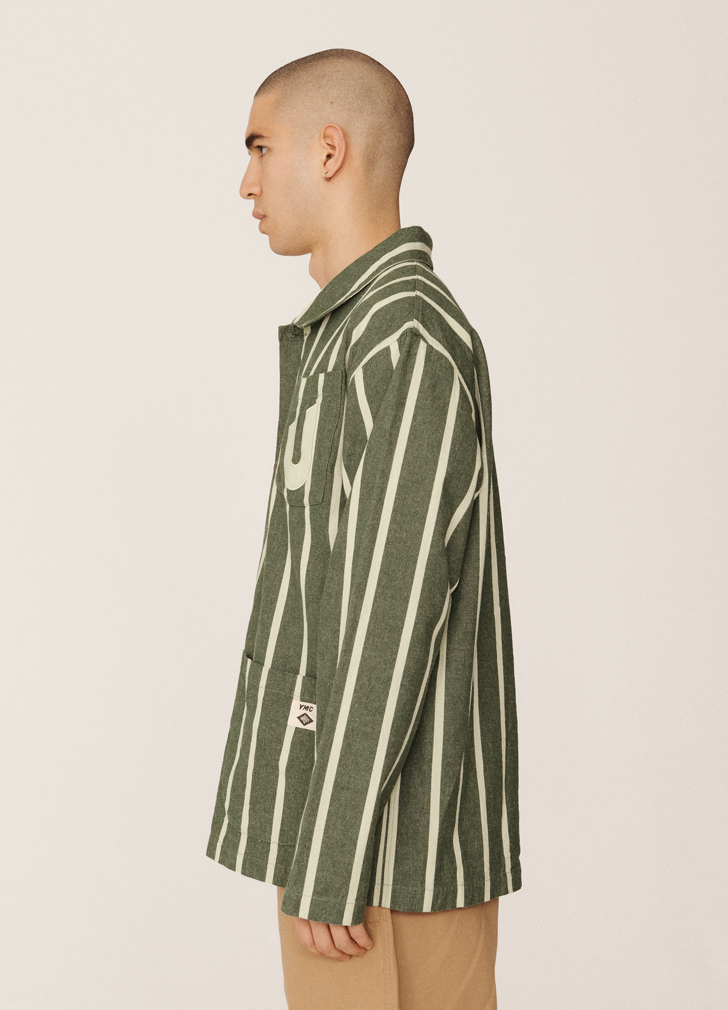 Chaqueta Umbro YMC Striped Refs Jacket Rain Forest / Cannoli Cream