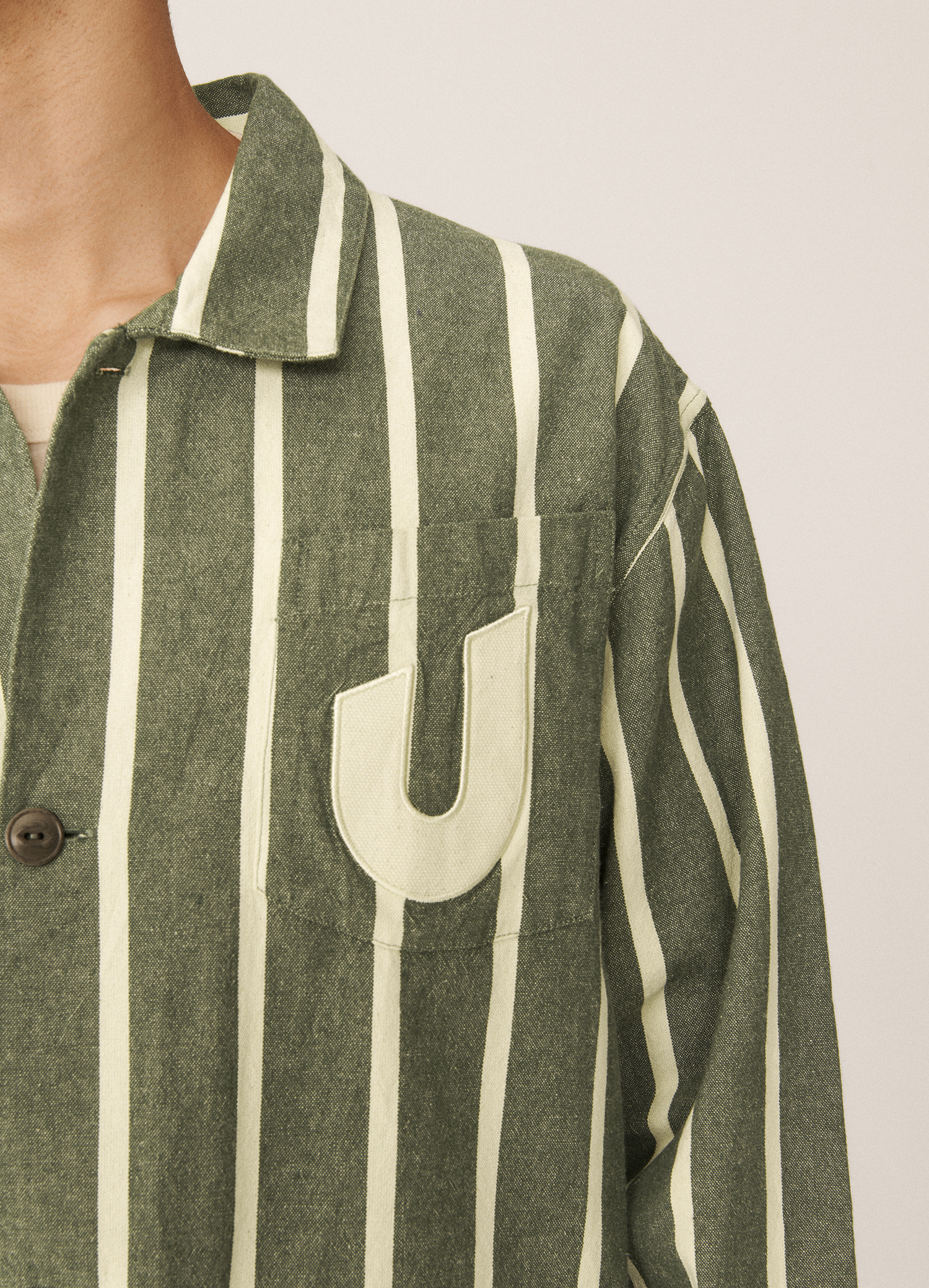 Chaqueta Umbro YMC Striped Refs Jacket Rain Forest / Cannoli Cream