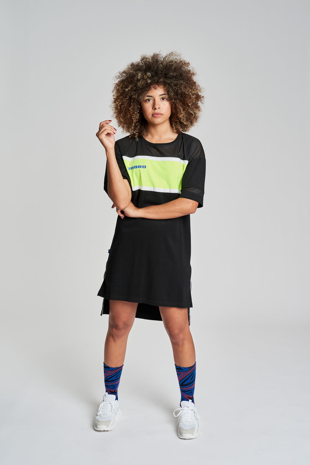 Vestido Umbro Alto Dress Black / Brigt White / Safety Yellow