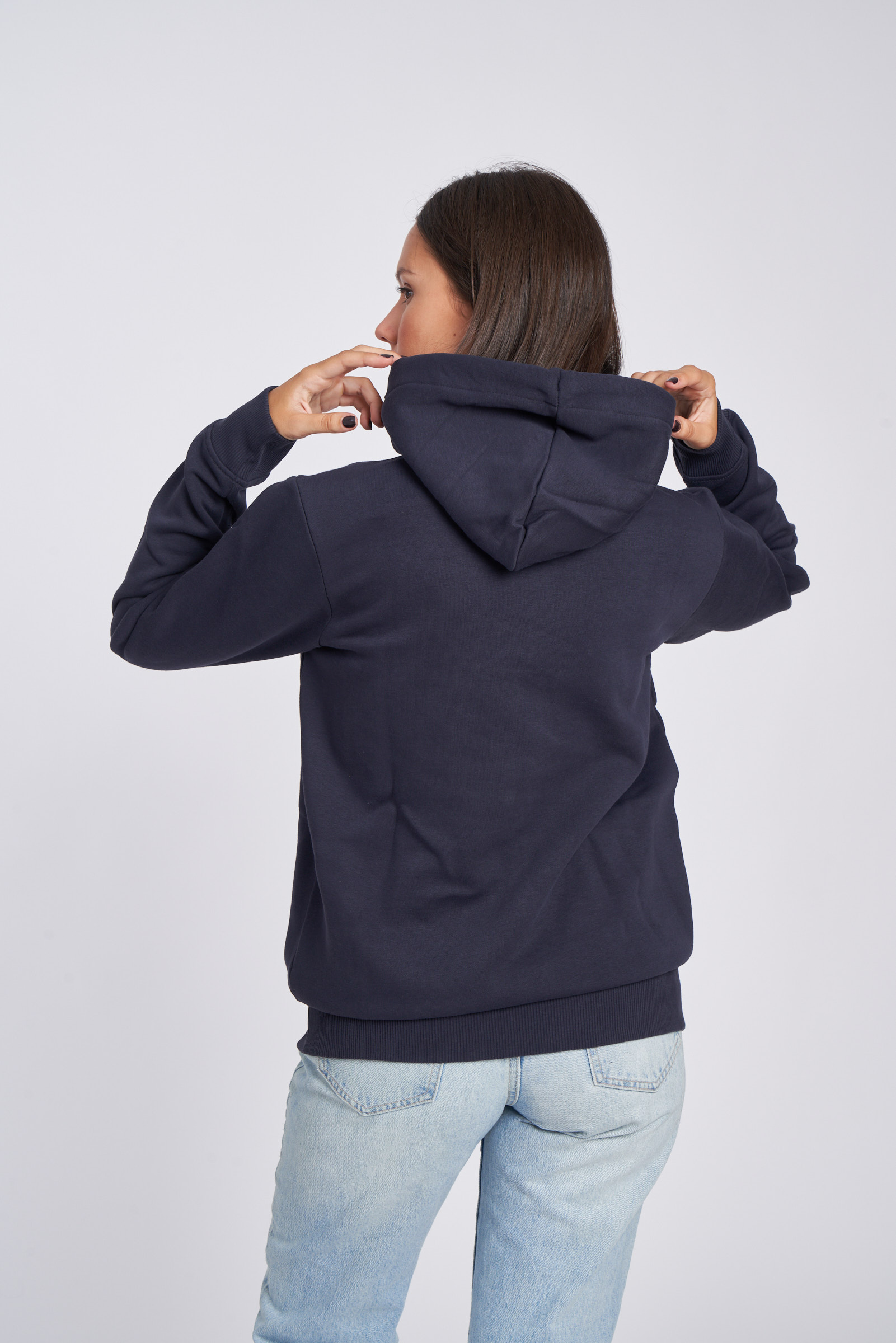 SUDADERA UMBRO FLEECE LARGE LOGO OH HOODY DARK NAVY / WHITE