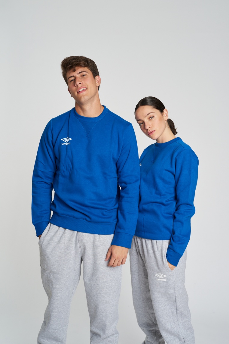 SUDADERA UMBRO FLEECE SMALL LOGO SWEAT ROYAL / WHITE