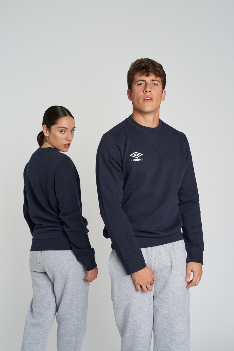 FLEECE SMALL LOGO SWEAT DARK NAVY / WHITE