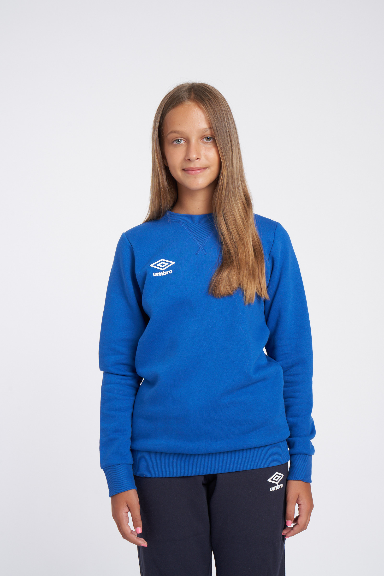 SUDADERA UMBRO FLEECE SMALL LOGO SWEAT JUNIOR ROYAL / WHITE