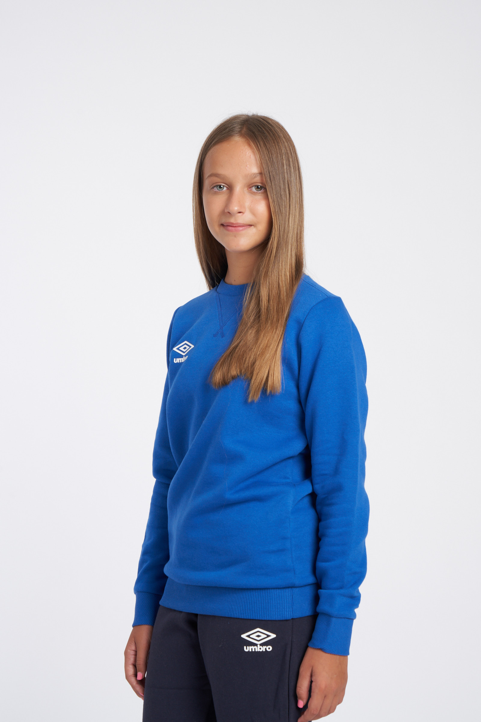 SUDADERA UMBRO FLEECE SMALL LOGO SWEAT JUNIOR ROYAL / WHITE