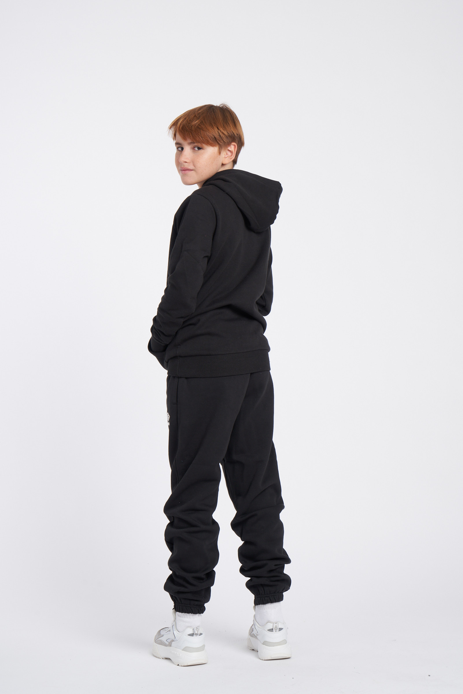 SUDADERA UMBRO FLEECE LARGE LOGO OH HOODY BLACK / WHITE