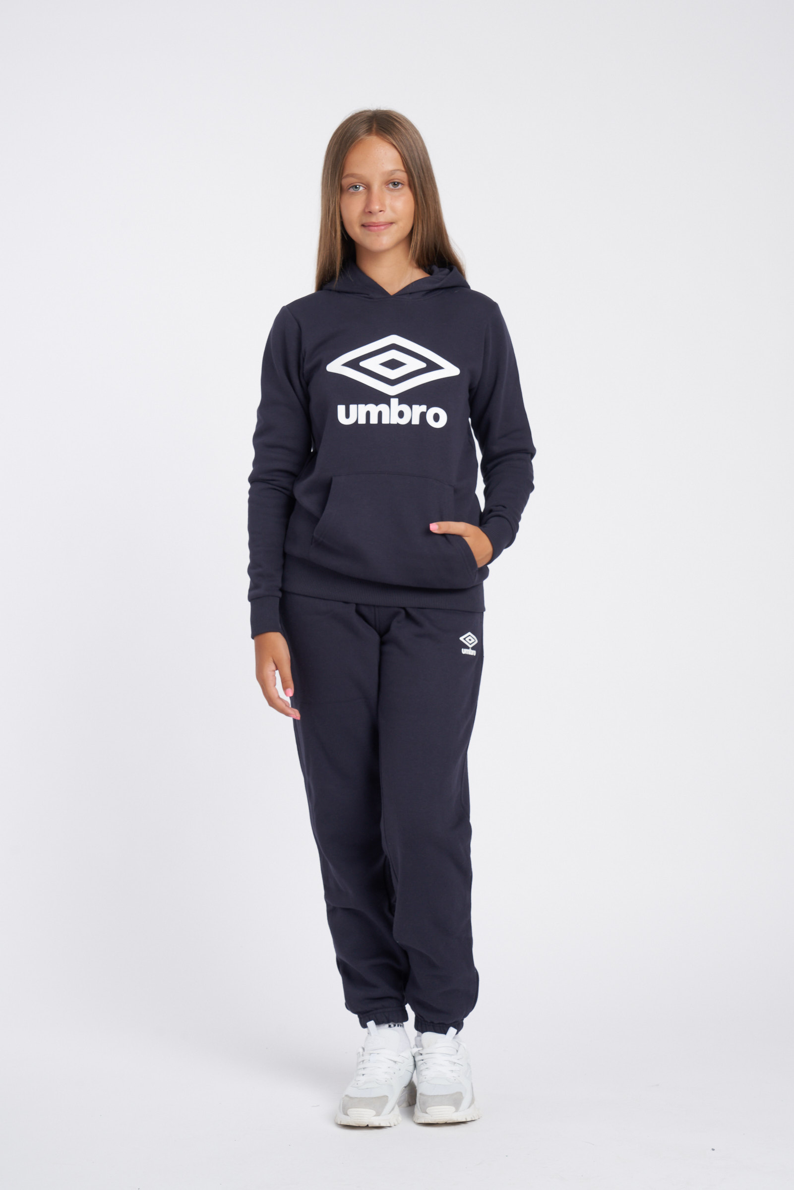 FLEECE LARGE LOGO OH HOODY JUNIOR DARK NAVY / WHITE