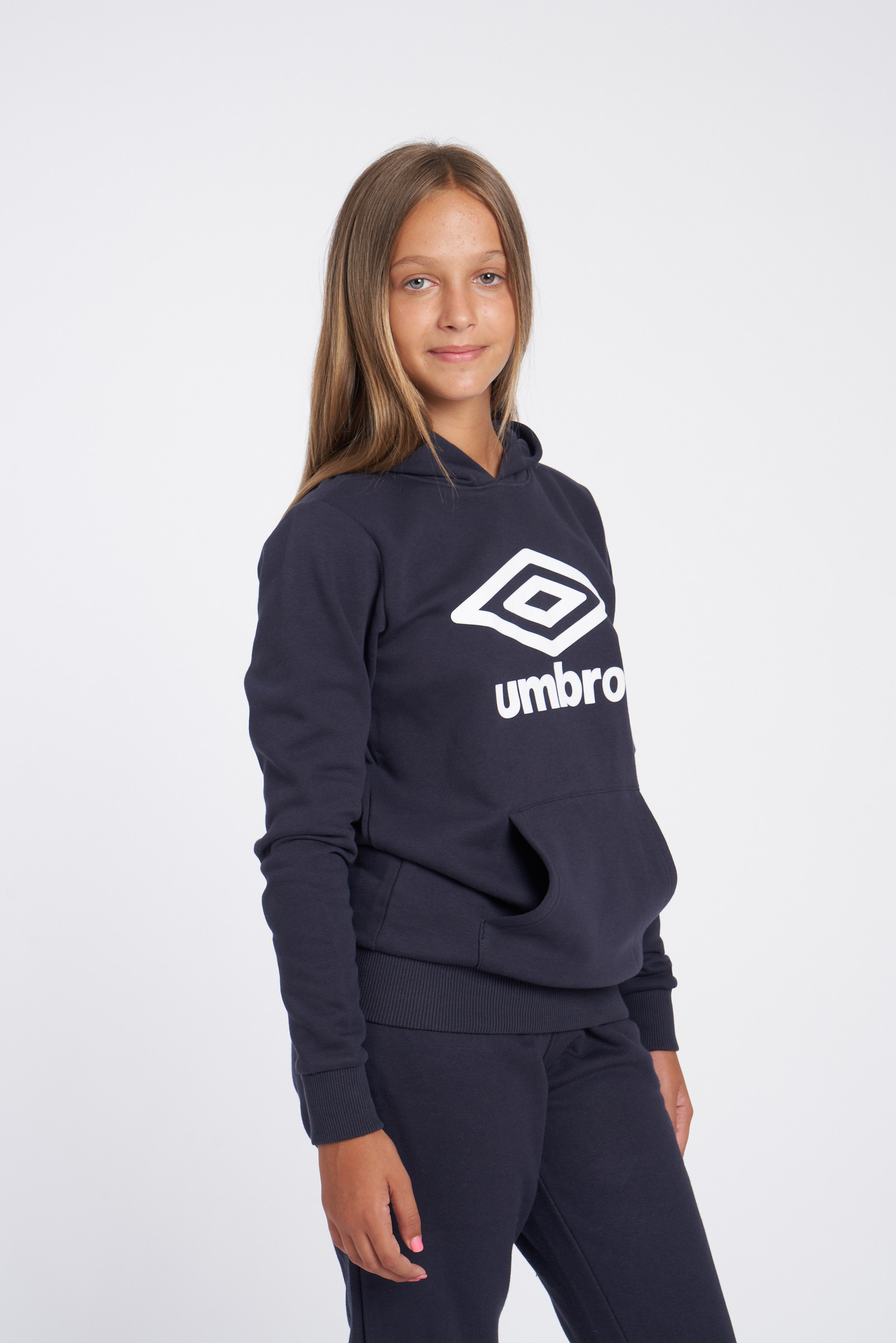 FLEECE LARGE LOGO OH HOODY JUNIOR DARK NAVY / WHITE