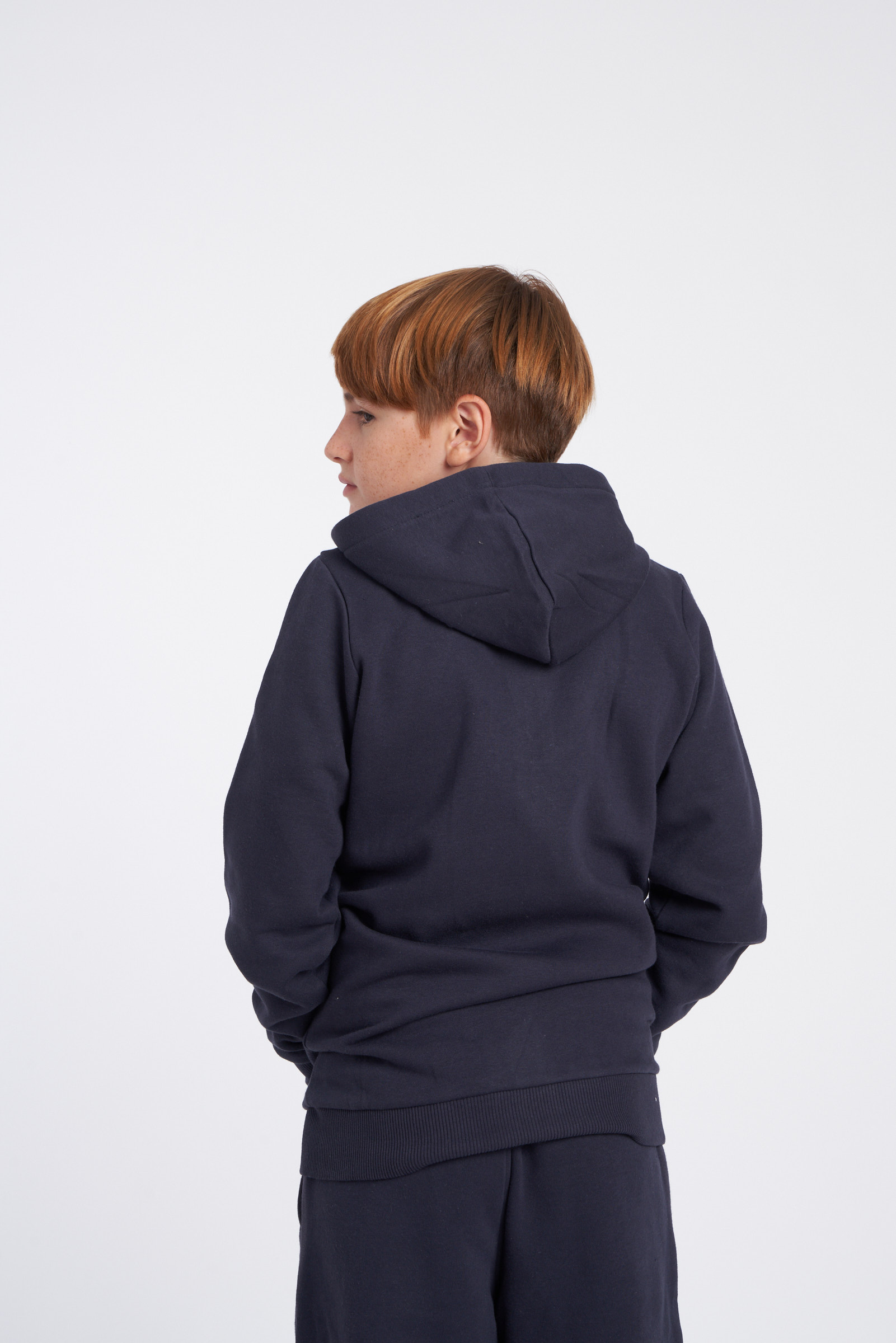 CHAQUETA UMBRO FLEECE ZIP THROUGH SMALL LOGO HOODIE JUNIOR DARK NAVY / WHITE