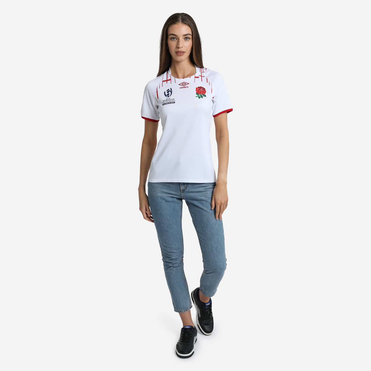 Camiseta Umbro England Rugby 22/23 Red Roses WRWC Home Replica Jersey