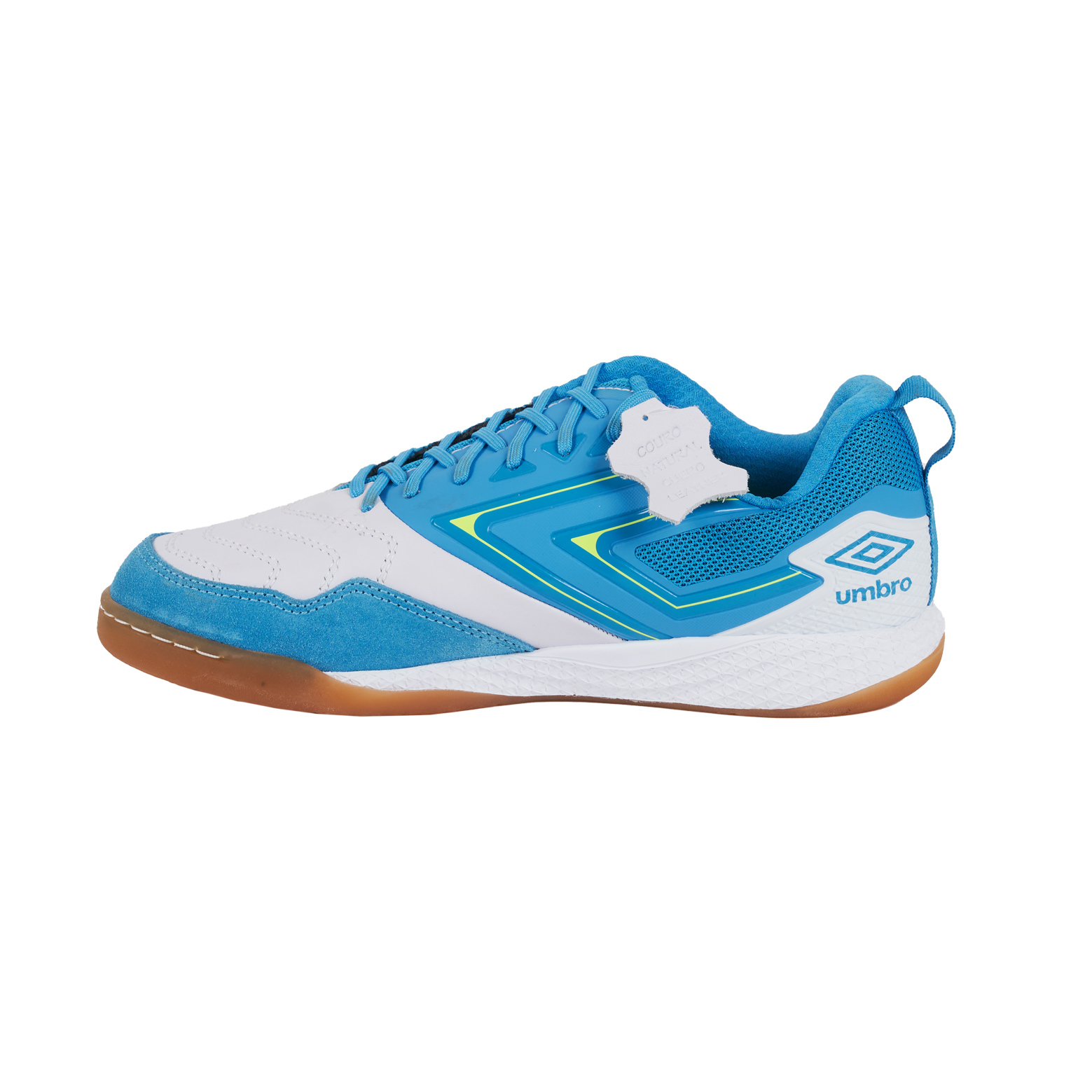 BOTA DE FÚTBOL SALA UMBRO PRO 5 BUMP WHITE / SAFETY YELLOW / MALIBU BLUE