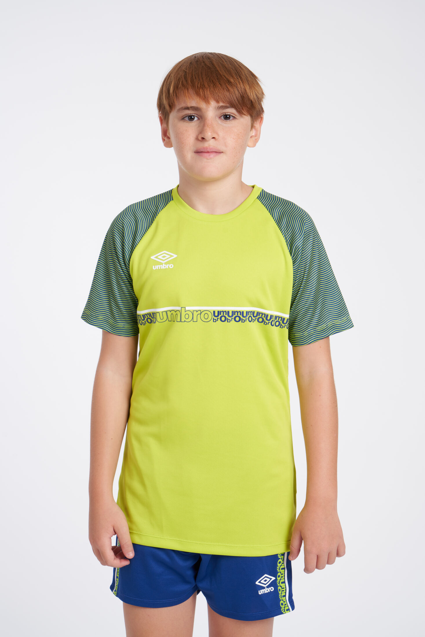 CAMISETA UMBRO SPIRITO JERSEY - JNRLIME PUNCH / WHITE / SODALITE BLUE