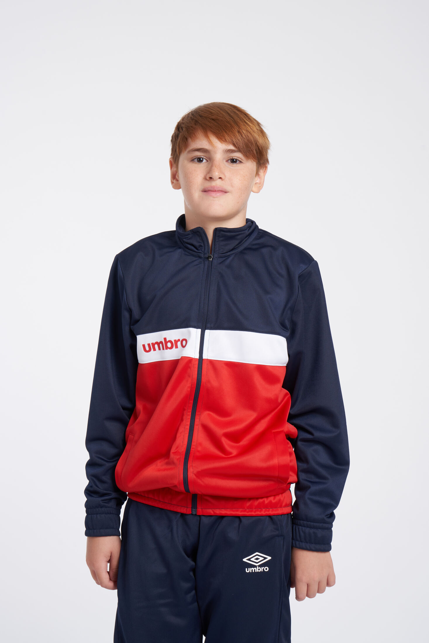 Chaqueta Umbro Fw Sportswear Track Top - Jnrdark Navy / Vermillion / Brilliant White