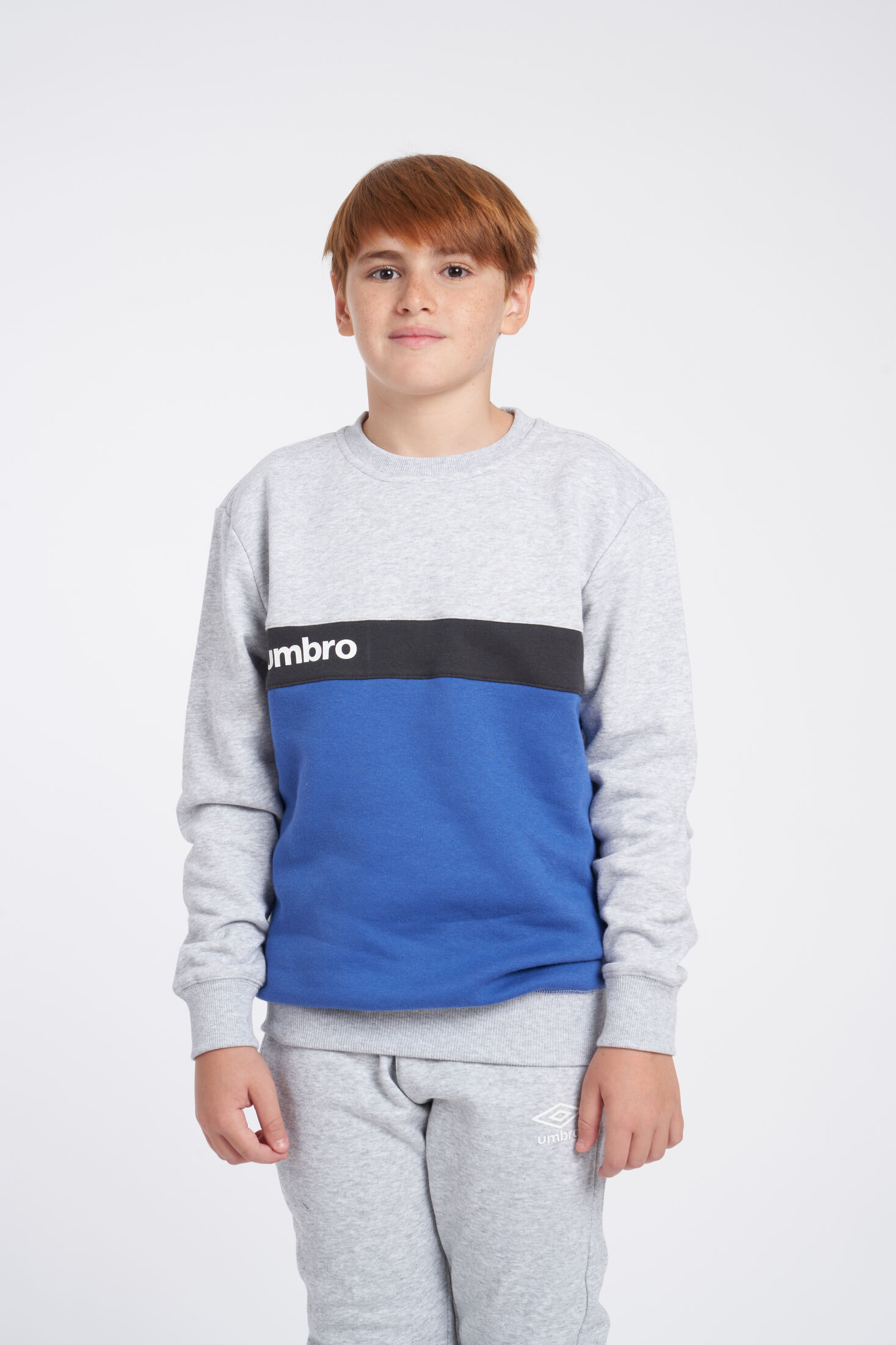 Sudadera Umbro Fw Sportswear Sweat - Jnrgrey Marl / Nouvean Navy / Woodland Grey