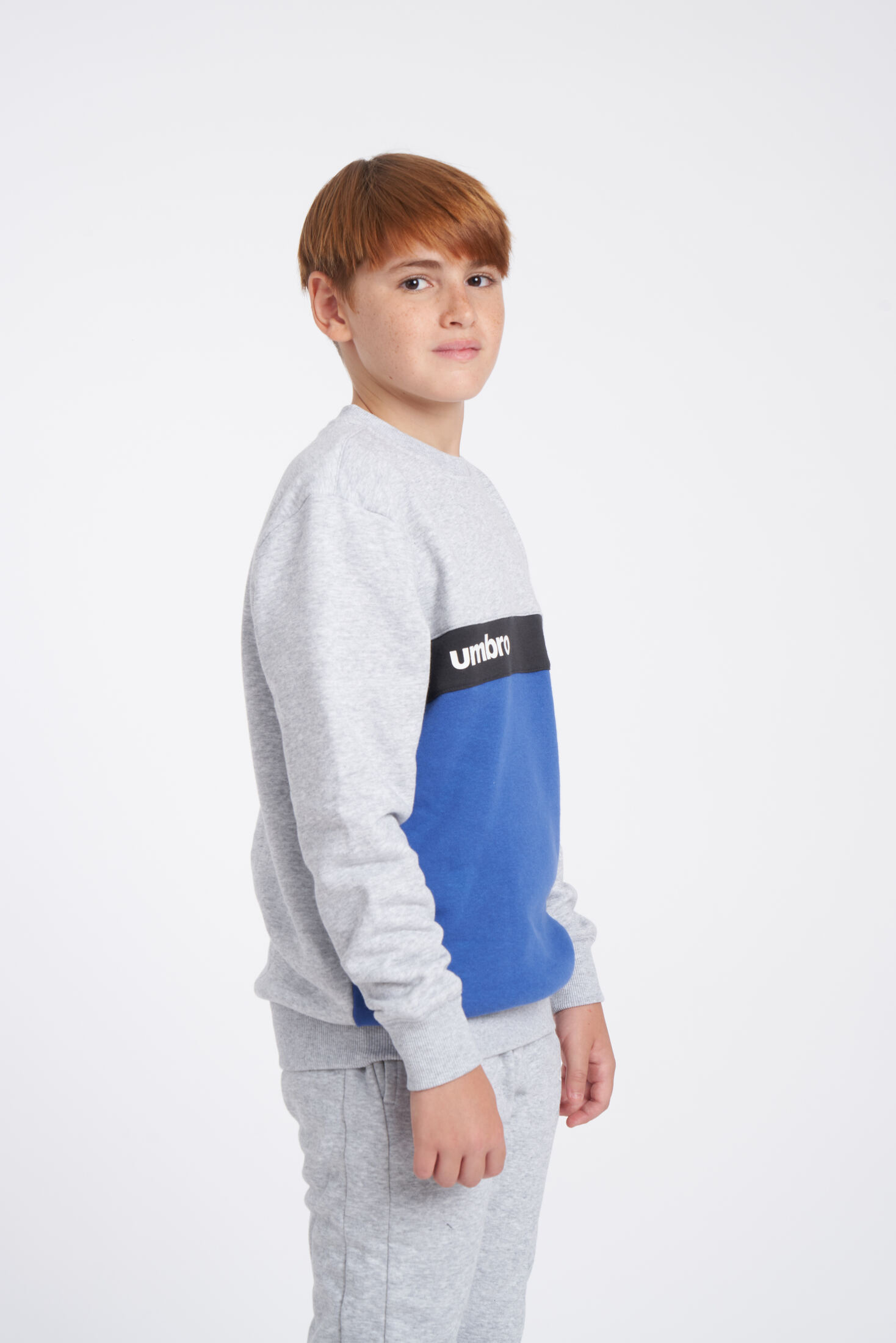 Sudadera Umbro Fw Sportswear Sweat - Jnrgrey Marl / Nouvean Navy / Woodland Grey