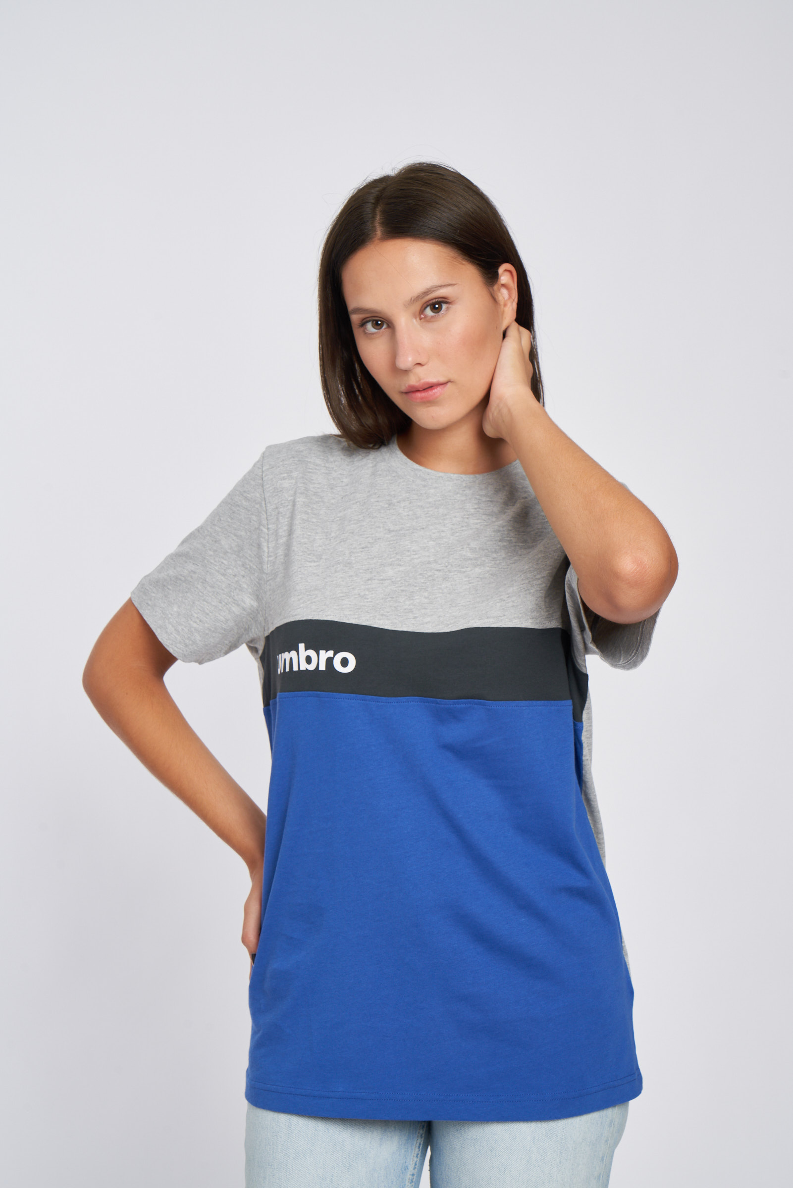 Camiseta Umbro Fw Sportswear T-shirt Grey Marl / Nouvean Navy / Woodland Grey