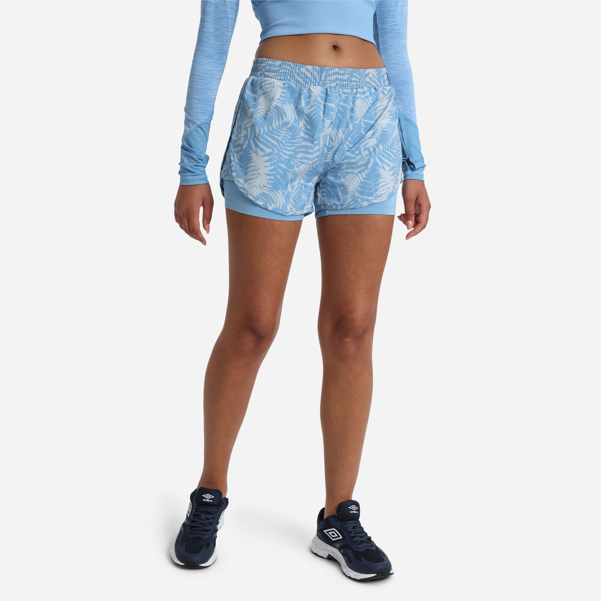 Short Umbro Pro Training Printed Hybrid Short - Womens - Allure / Silver Gray