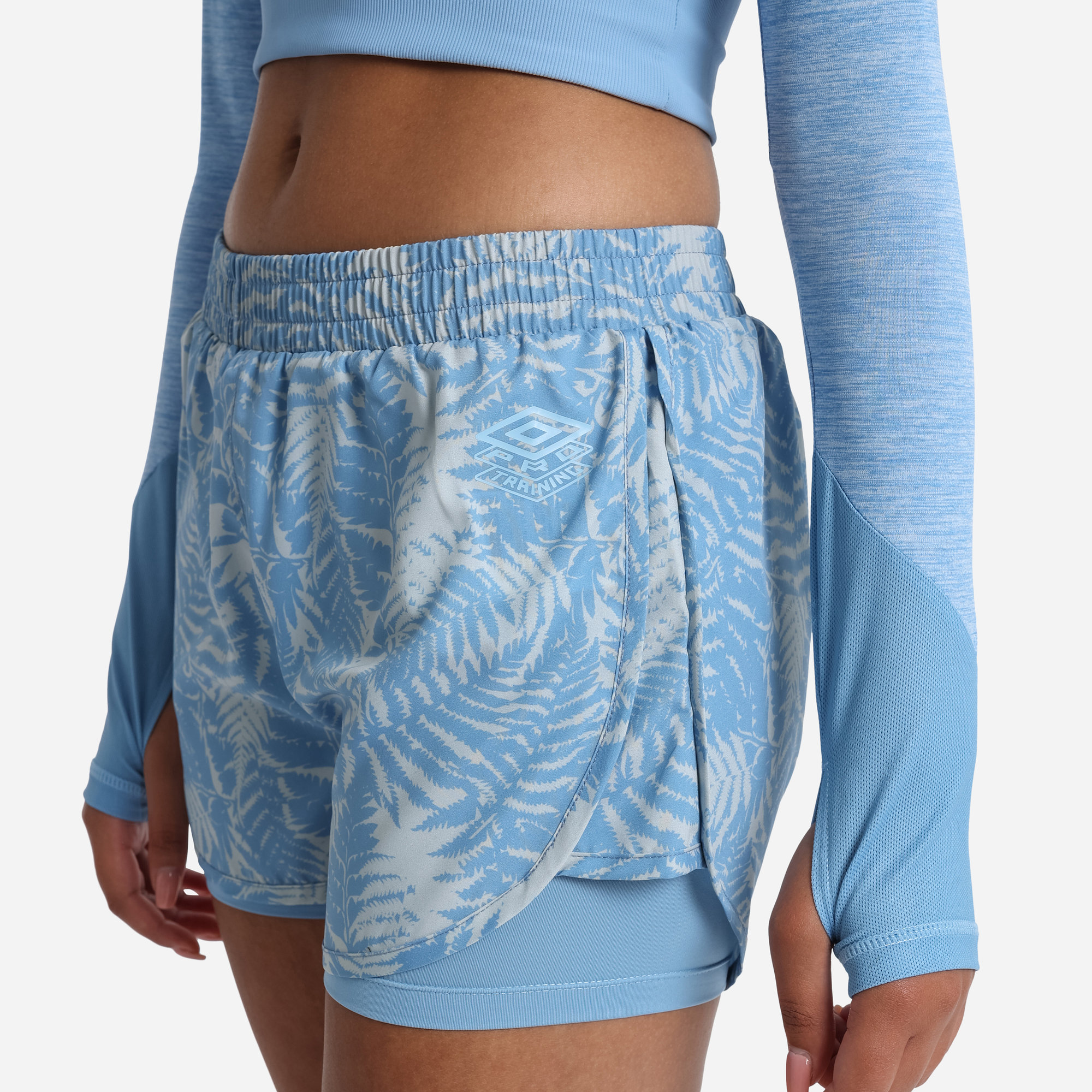Short Umbro Pro Training Printed Hybrid Short - Womens - Allure / Silver Gray