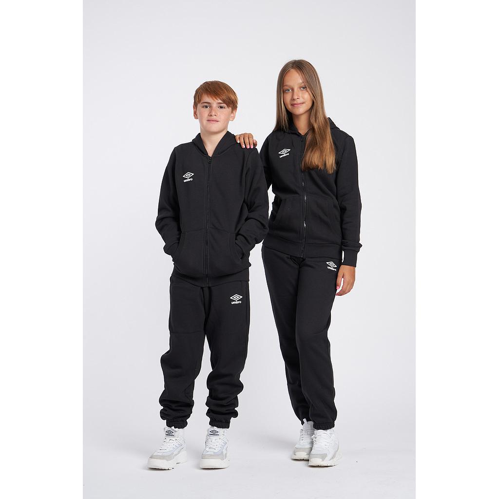 CHAQUETA UMBRO FLEECE ZIP THROUGH SMALL LOGO HOODIE JUNIOR BLACK / WHITE