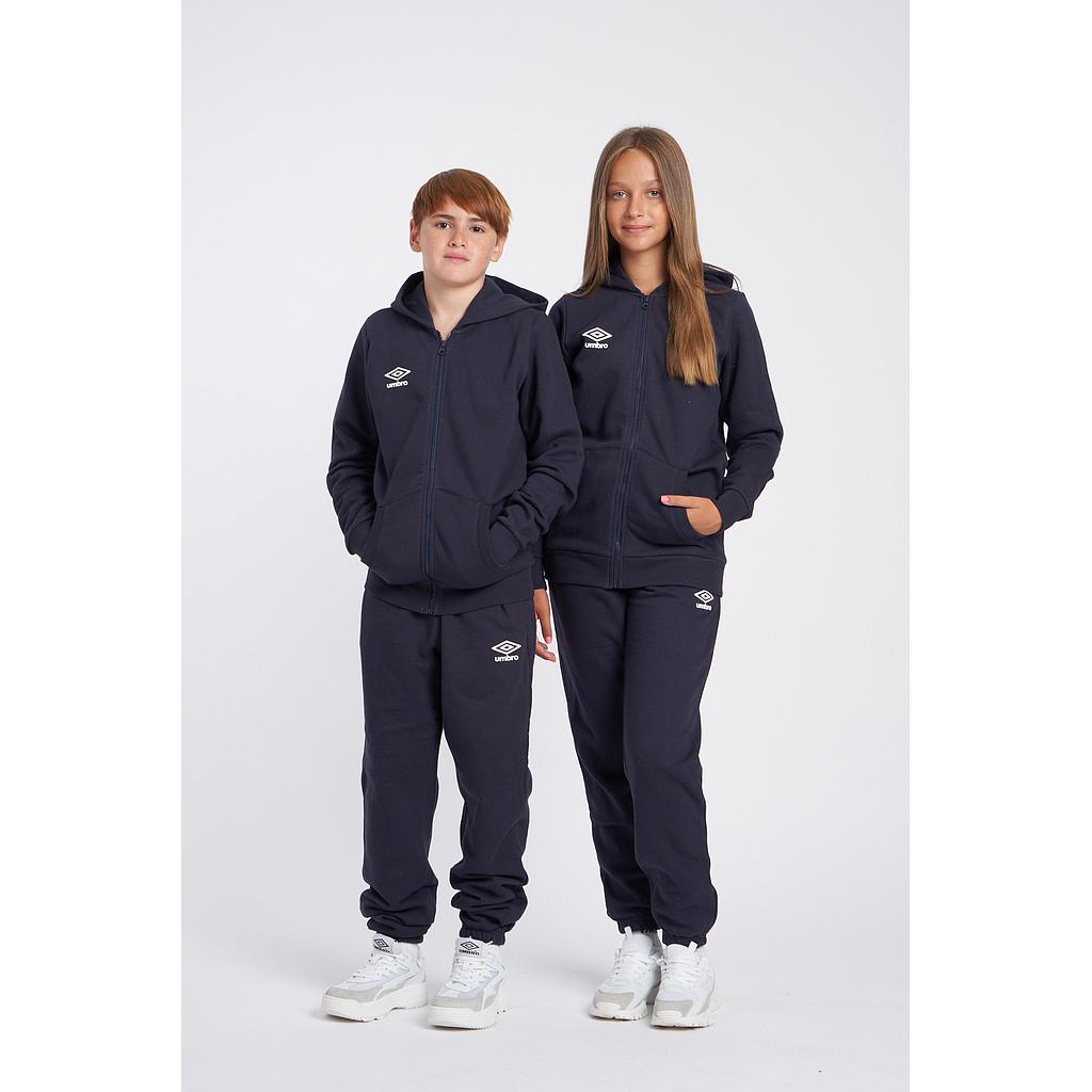 CHAQUETA UMBRO FLEECE ZIP THROUGH SMALL LOGO HOODIE JUNIOR DARK NAVY / WHITE